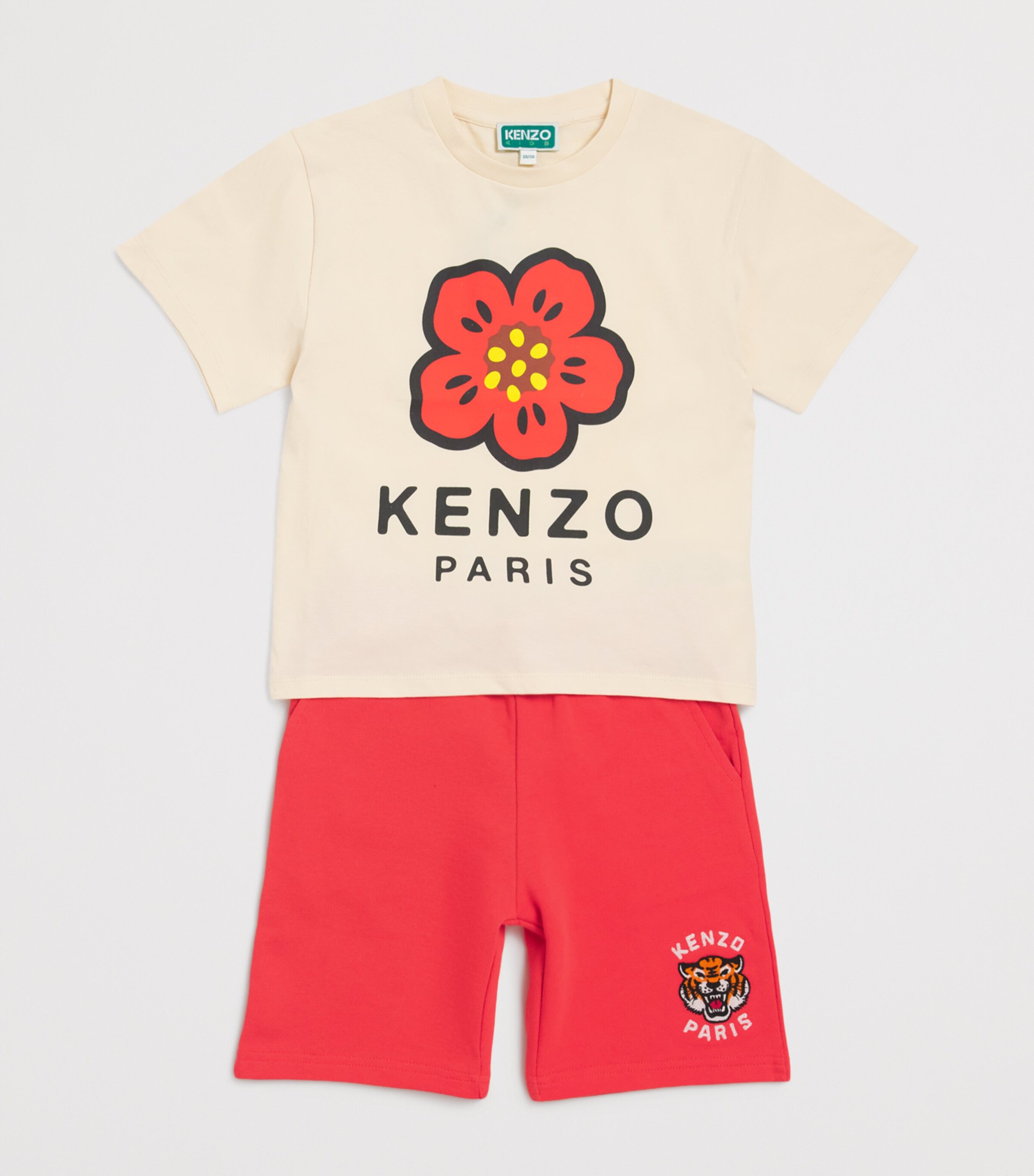 Cotton Tiger Logo Sweat Shorts (2-14 Years) 976RED Image 3