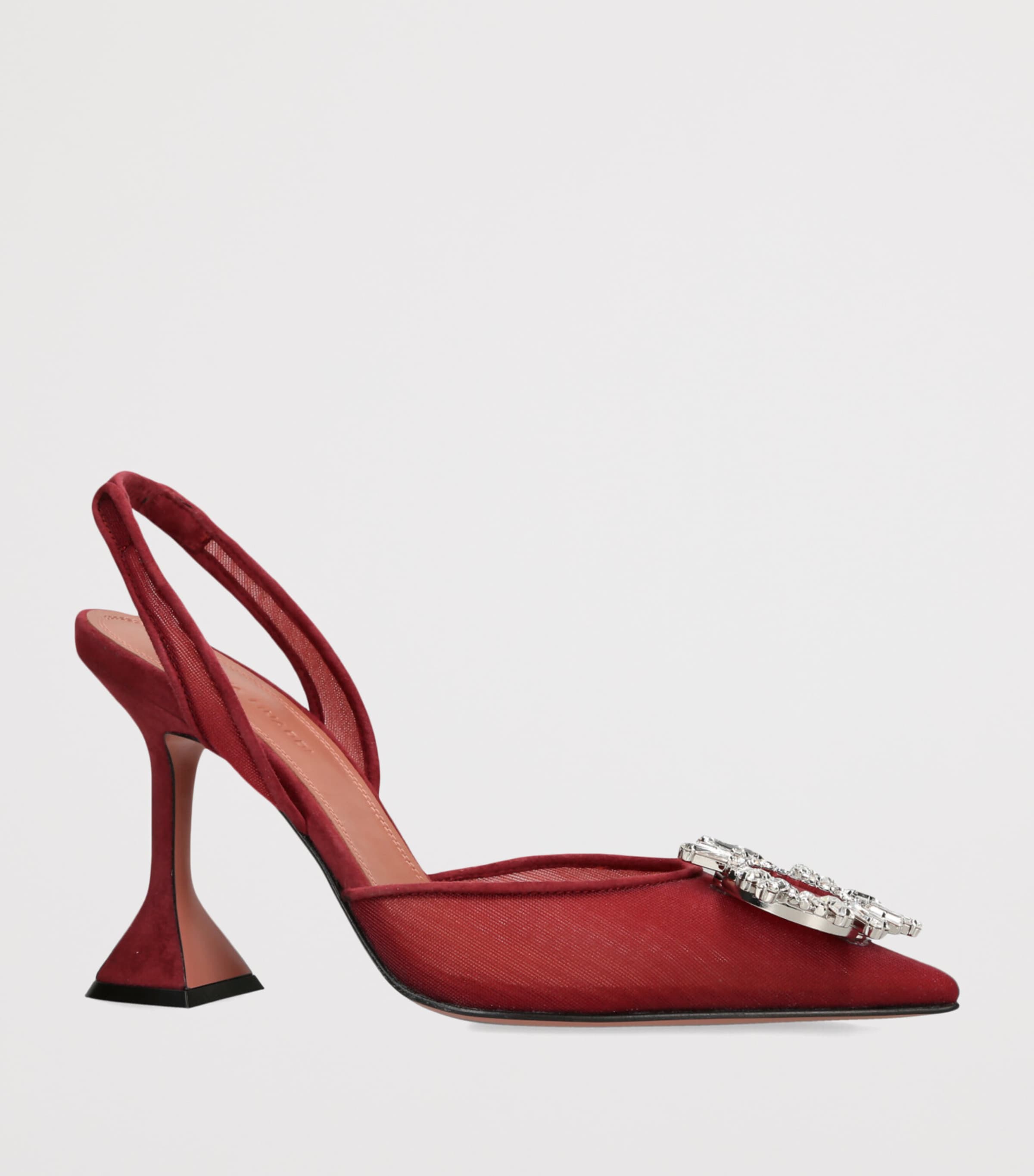 Mesh Begum Slingback Pumps 95 WINE Image 3