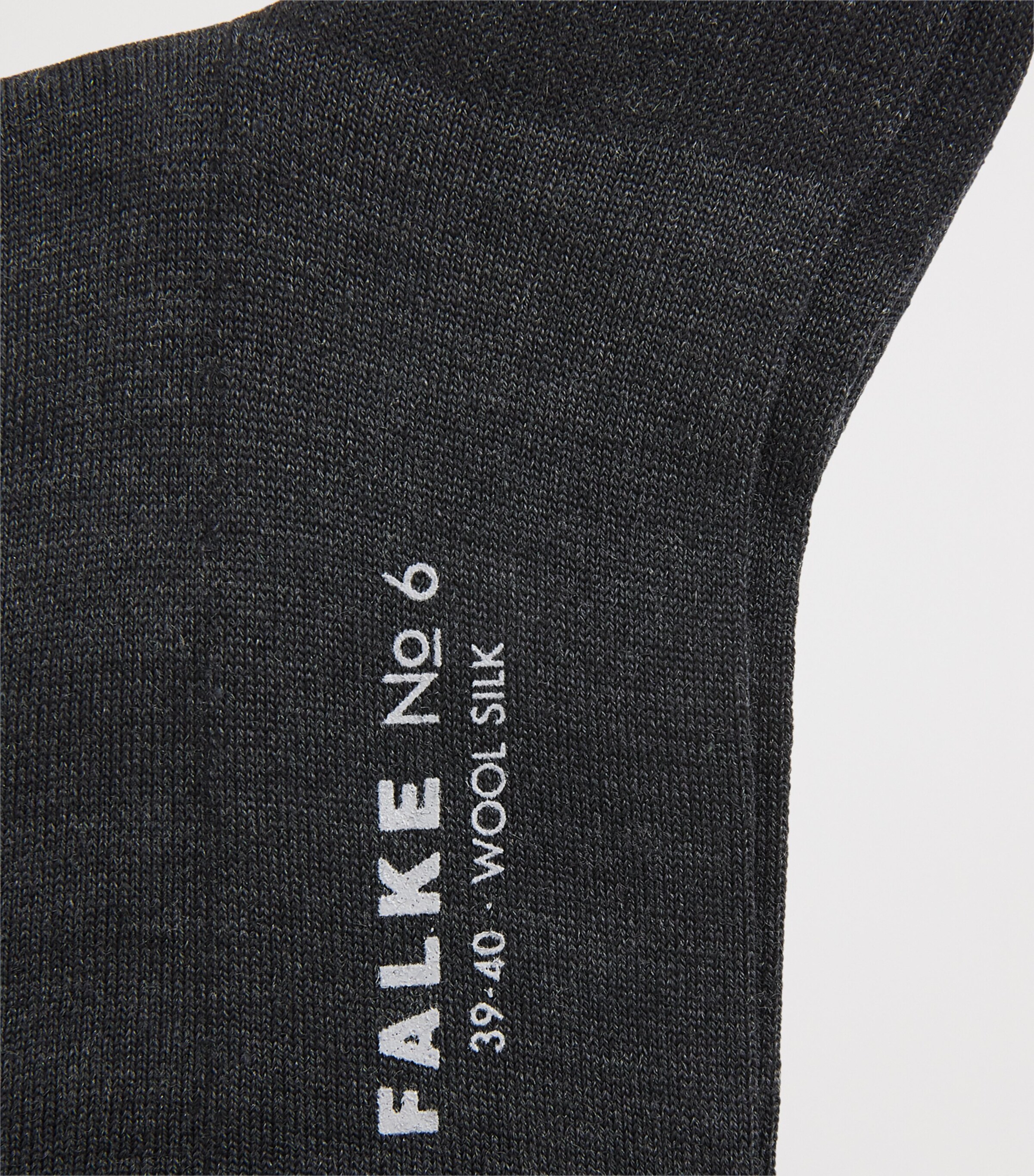 Falke Mens Wool-Silk-Blend No.6 Socks Anthramel Image 2