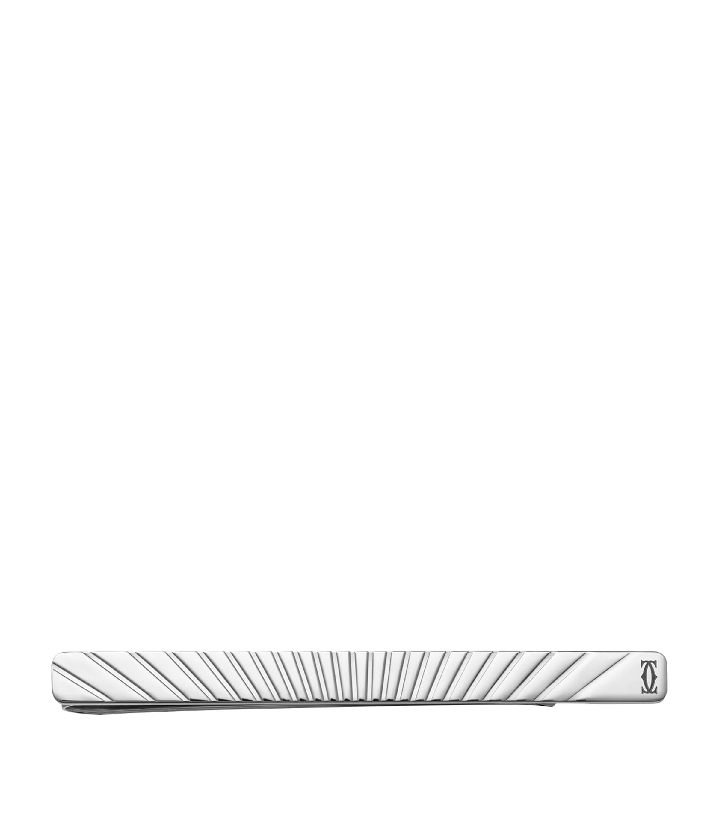 Cartier Stainless Steel Double C Tie Clip Silver Image 1