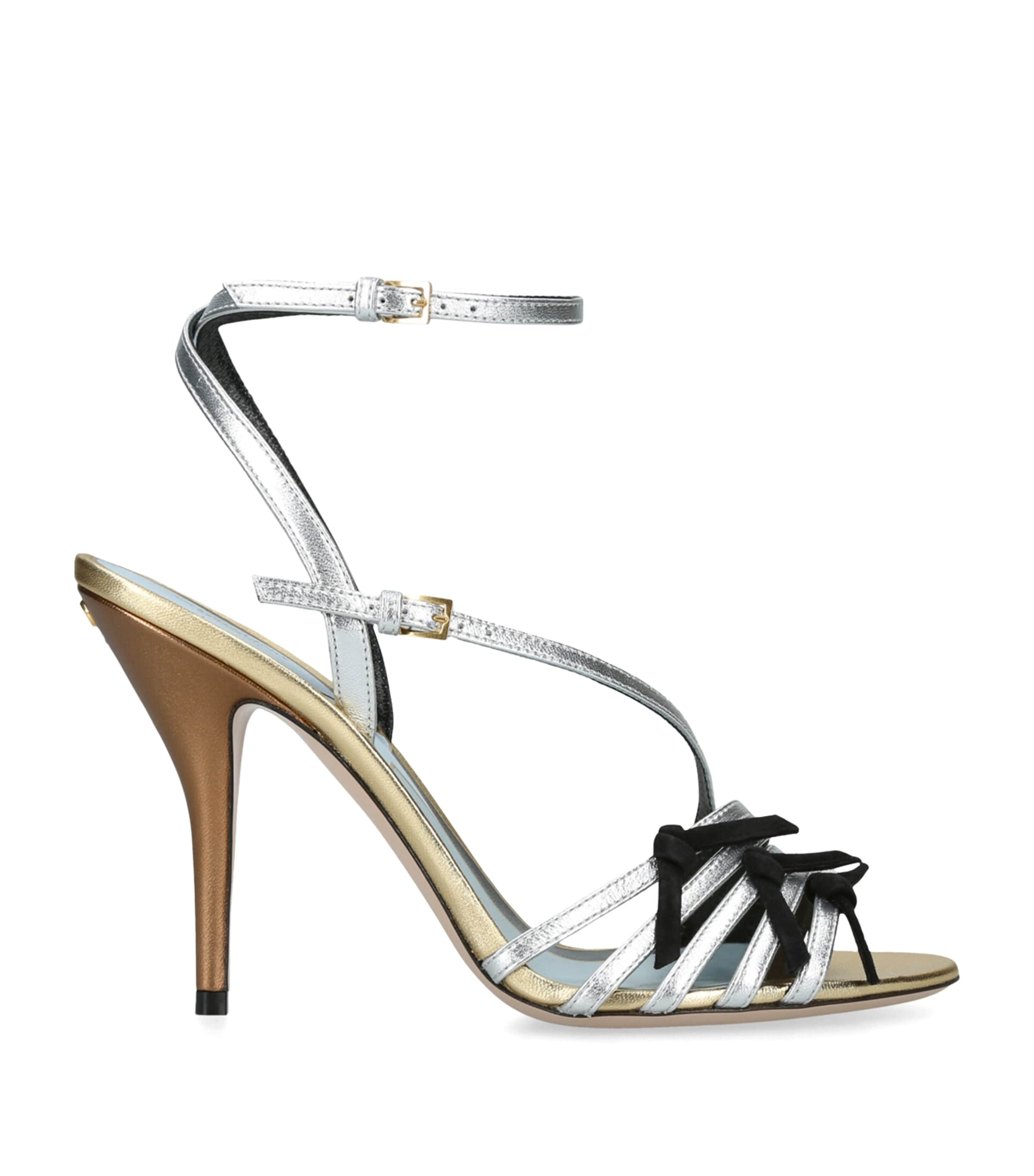 Leather Nodine Heeled Sandals 100 SILVER COM Image 1