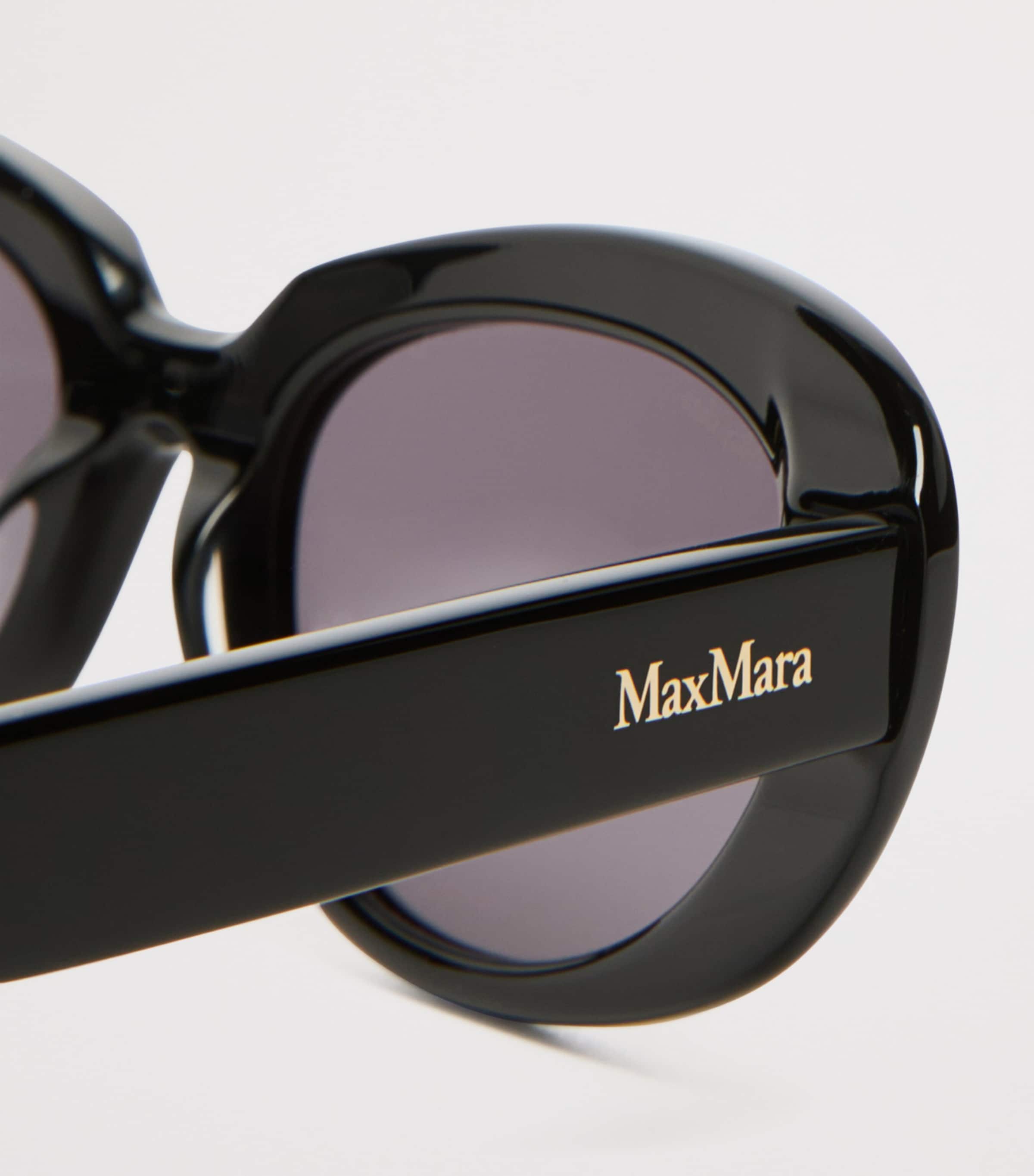 Max Mara Acetate Oval Sunglasses Black Image 3
