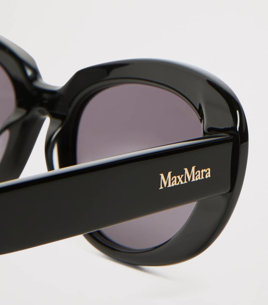 Max Mara Acetate Oval Sunglasses Black Image 3