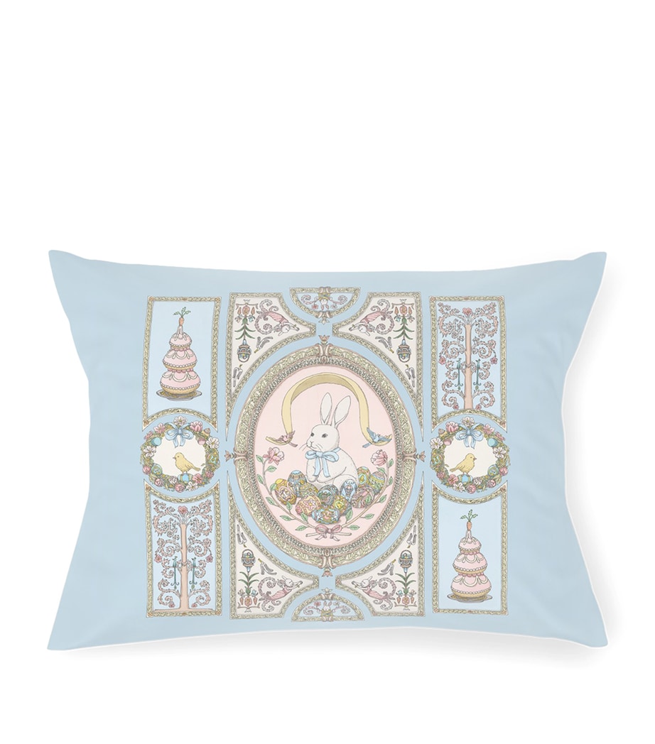 Atelier Choux Organic Cotton Spring Bunny Cushion (40cm x 30cm) Blue Image 2