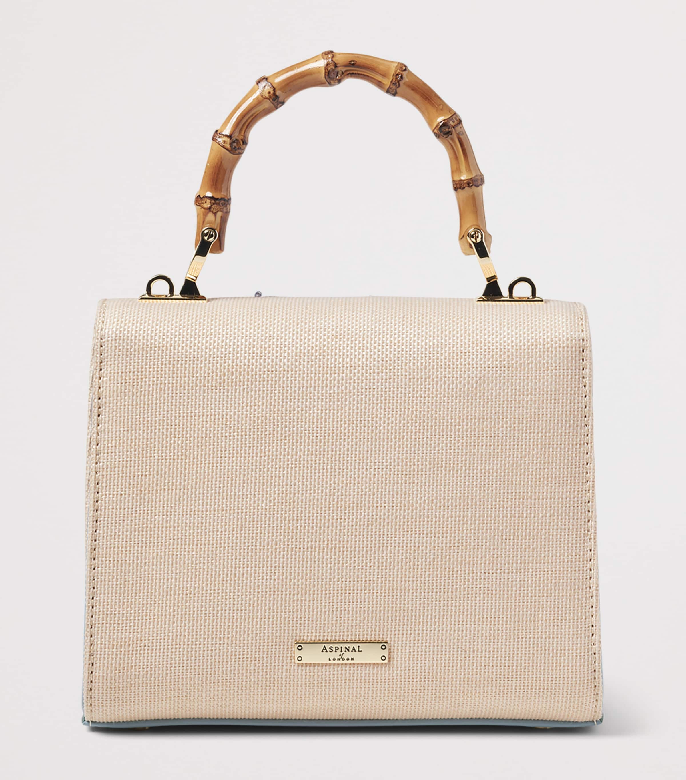 Aspinal Of London Midi Canvas Mayfair Top-Handle Bag Skyblue Image 3