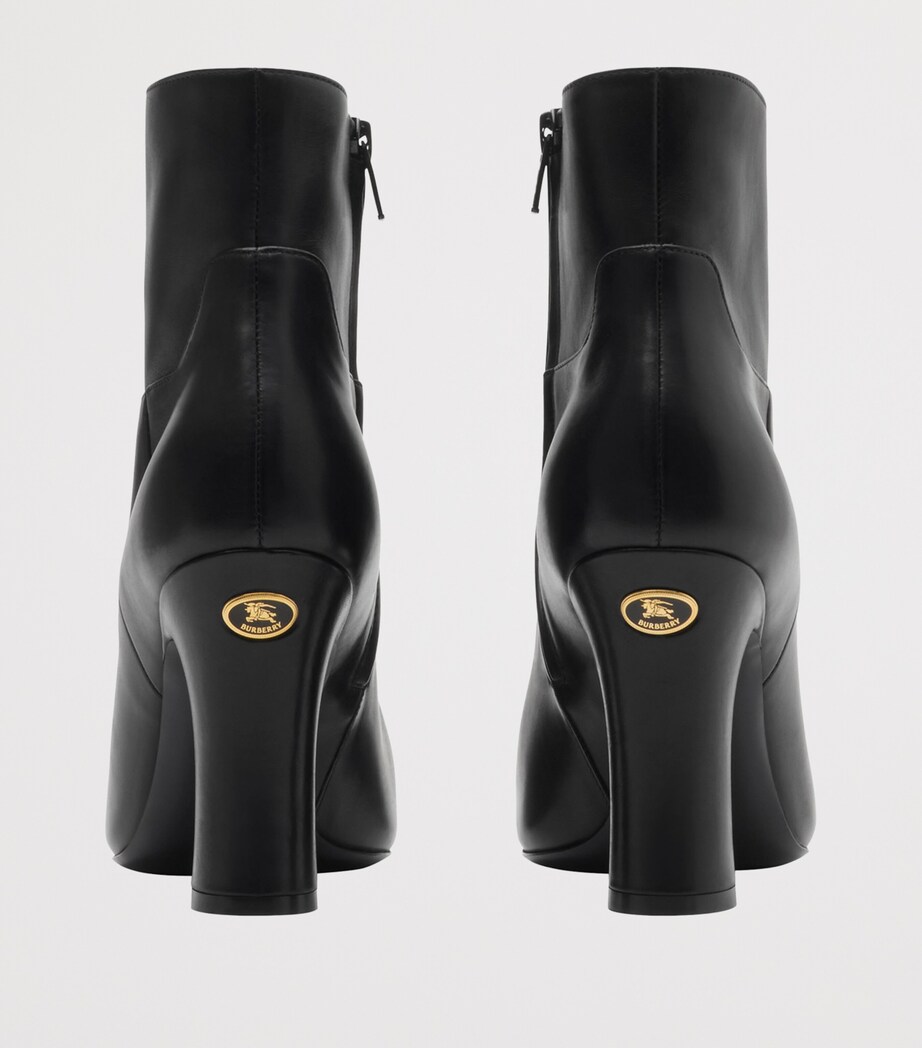 Leather Trinket Heeled Boots 90 BLACK Image 5