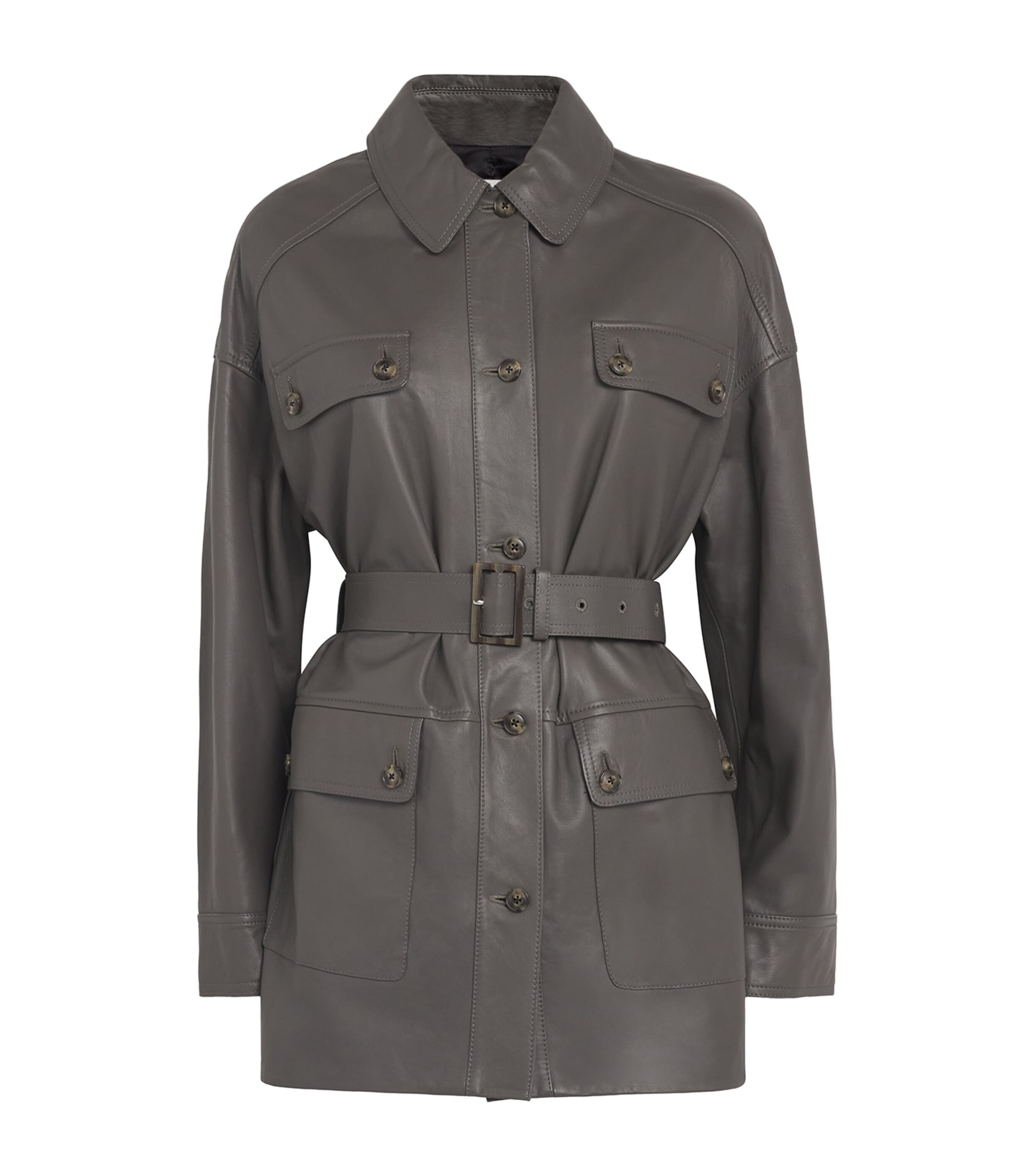 Shop Yves Salomon Nappa Lambskin Safari Jacket In Black