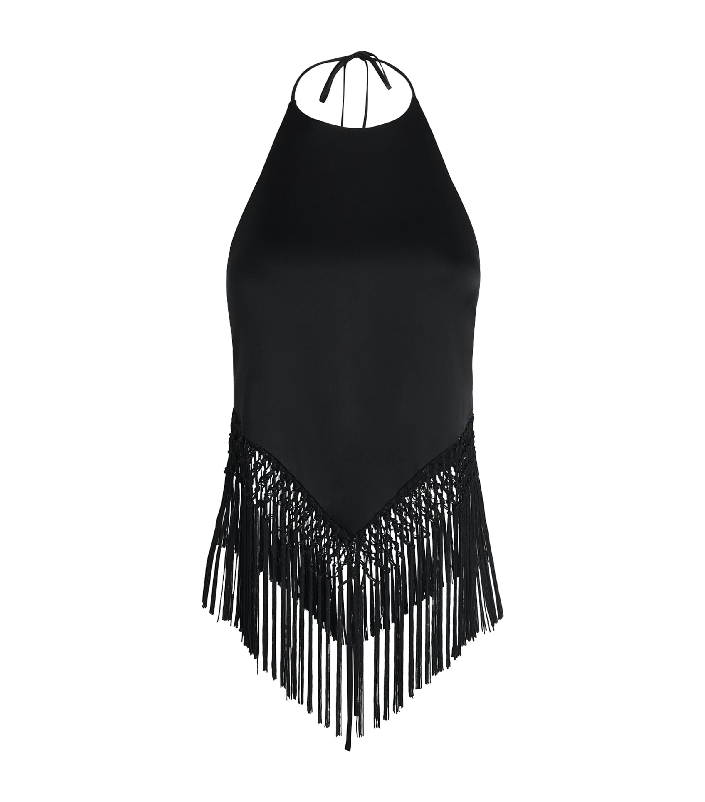 Alice+Olivia Womens Handkerchief Greta Top Black Image 1