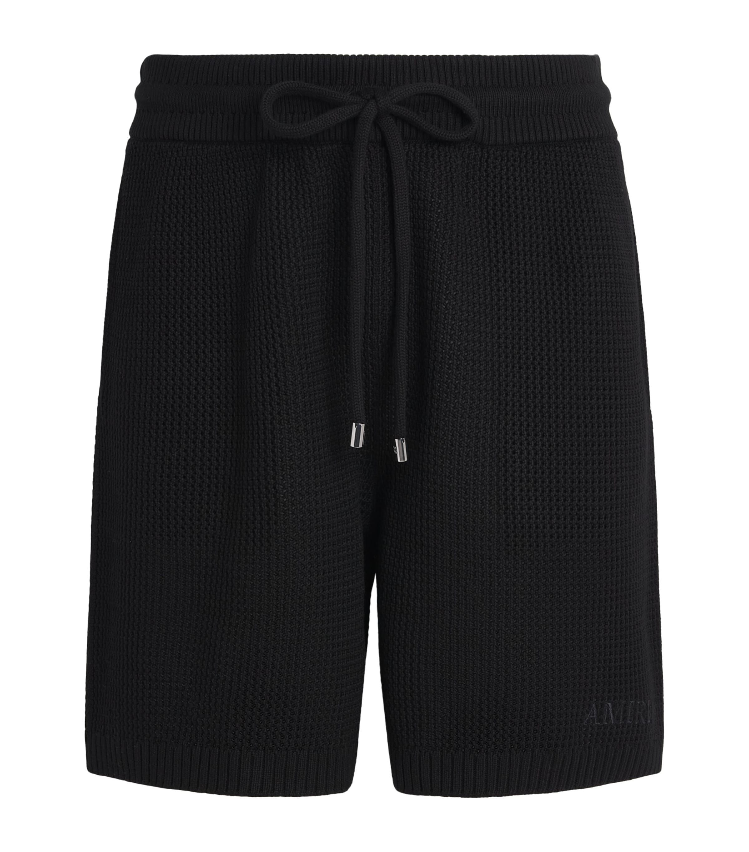 AMIRI Mens Cotton Crochet Mesh Shorts Black Image 1