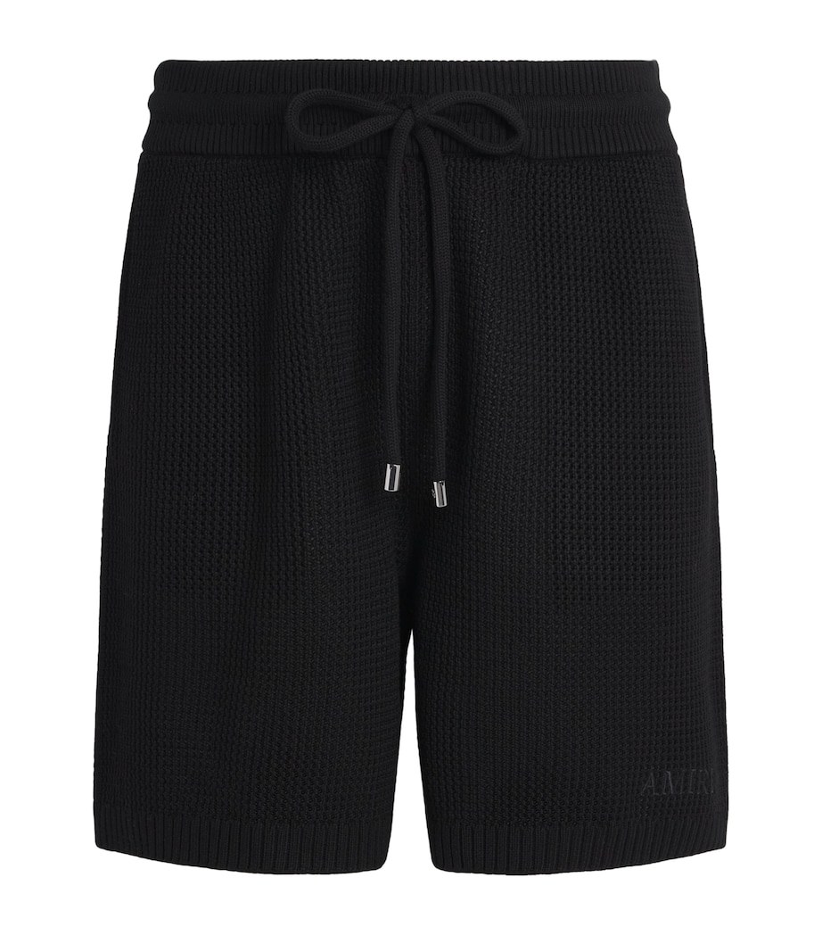 AMIRI Mens Cotton Crochet Mesh Shorts Black Image 1