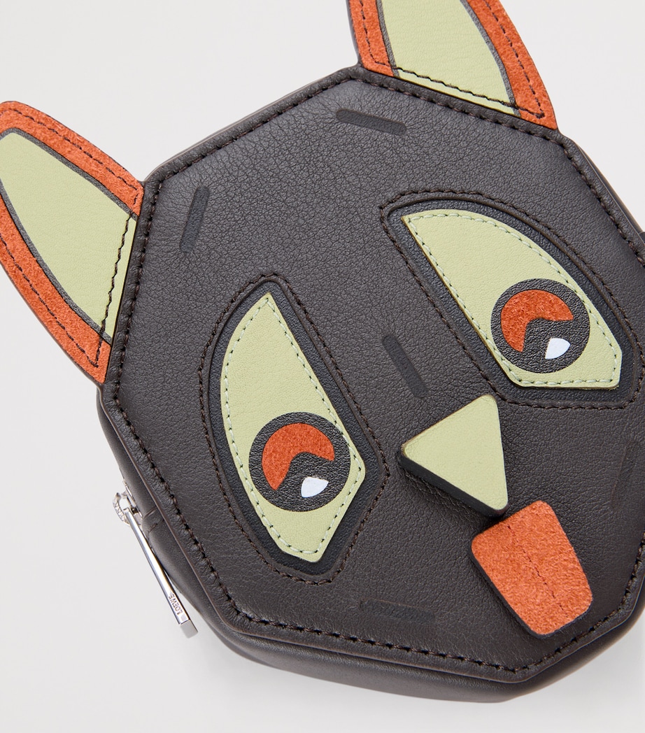 x Louis Wain Leather Futurist Cat Coin Purse CHARCOAL Image 5