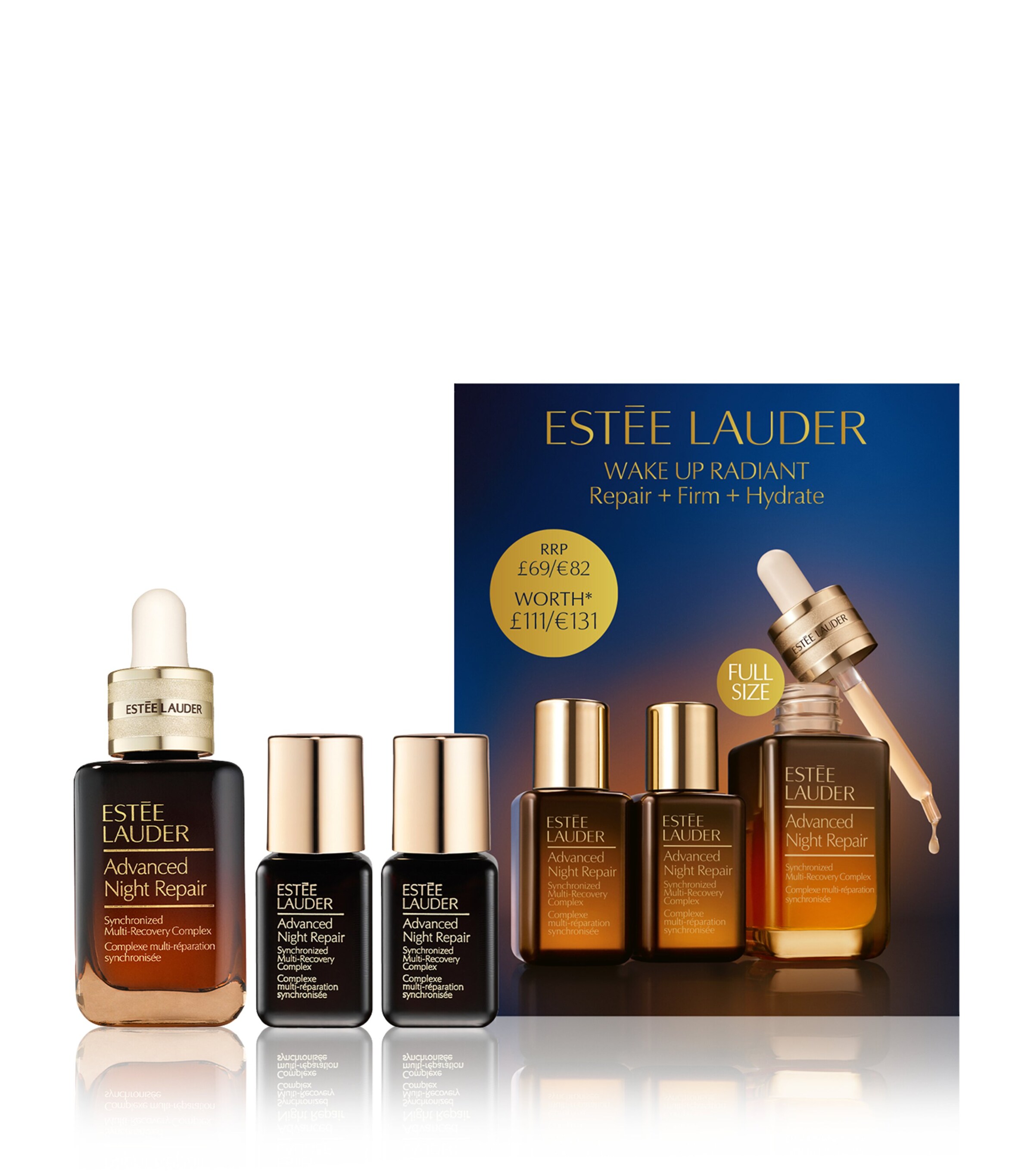 Estée Lauder Wake Up Radiant Firm + Repair + Hydrate Skincare Gift Set (Worth £111) Image 1