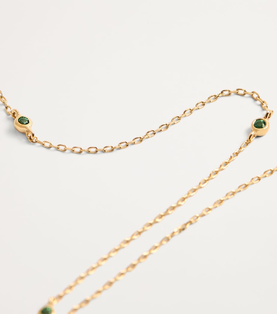 Yellow Gold and Emerald Charm Necklace GOLD Image 5