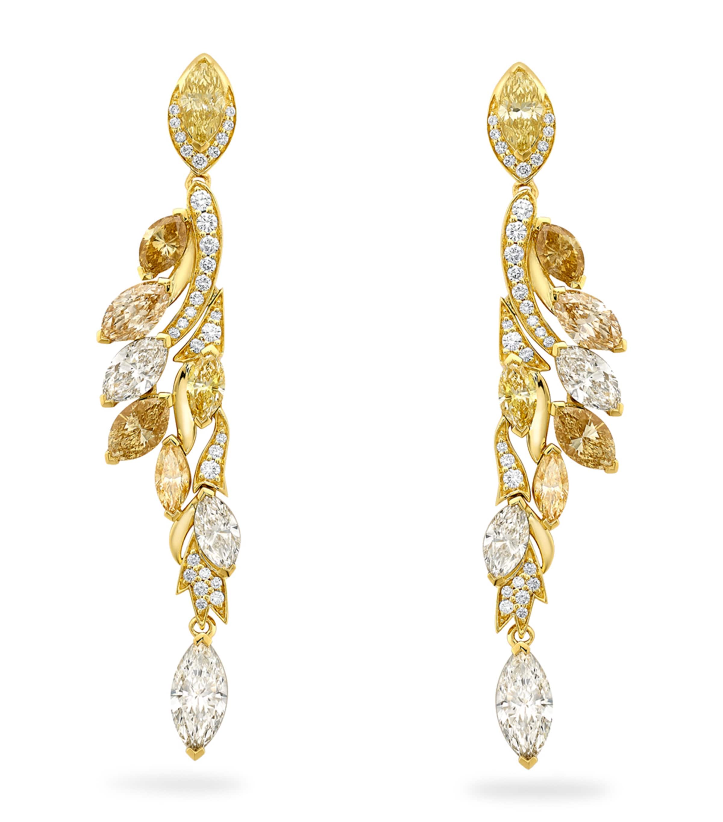 Boodles Yellow Gold And Diamond Lion Inside Africa Earrings