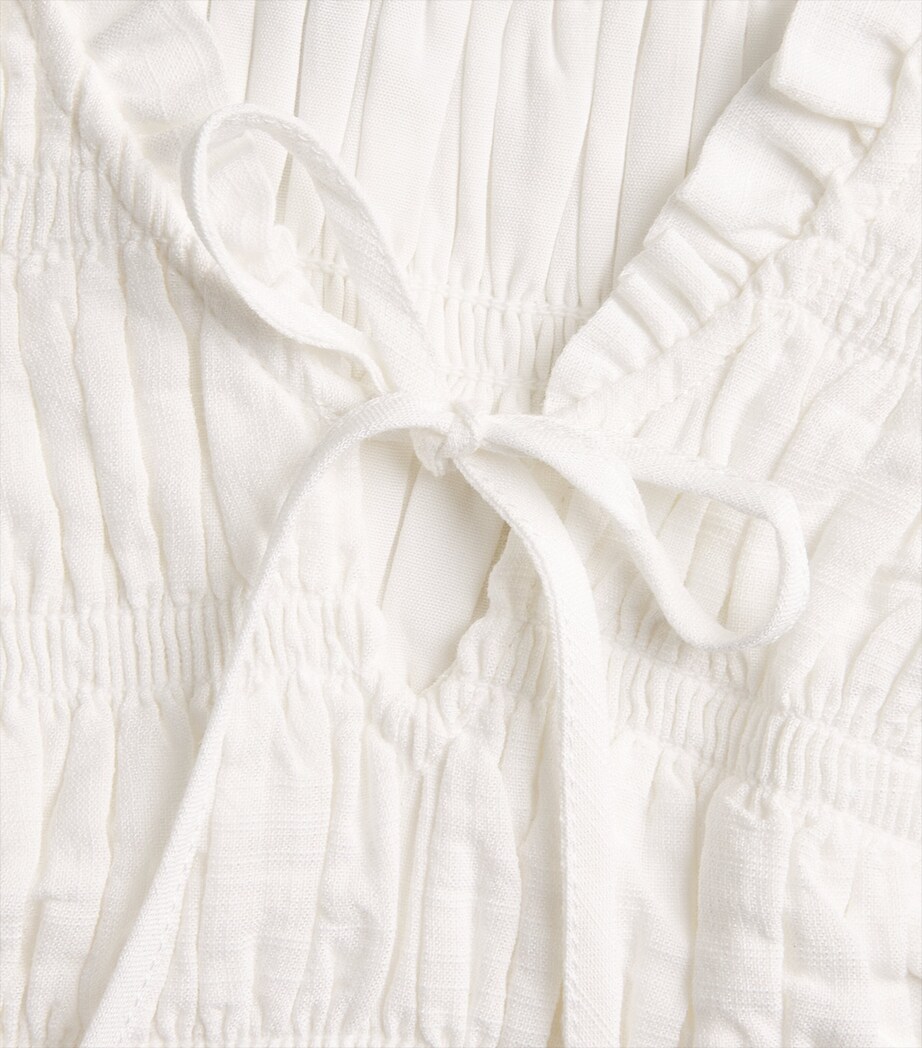 Cotton-Blend Devi Crop Top WHITE Image 5