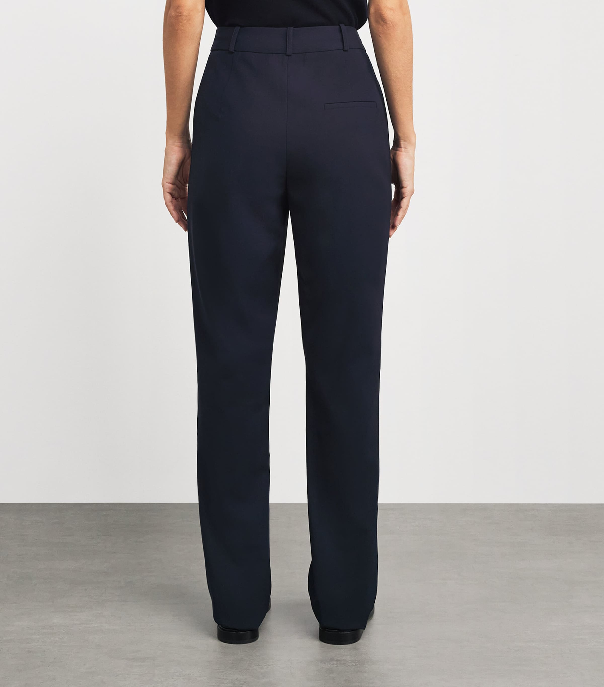 High-Rise Cigarette Trousers NAVY Image 4