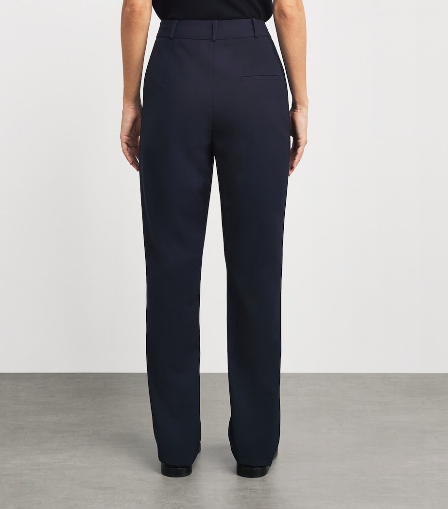 High-Rise Cigarette Trousers NAVY Image 4