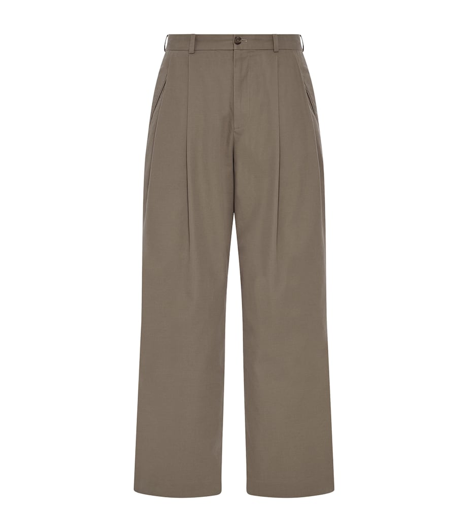 The Row Mens Tibor Cotton-Cashmere Straight Dark Sand Image 1