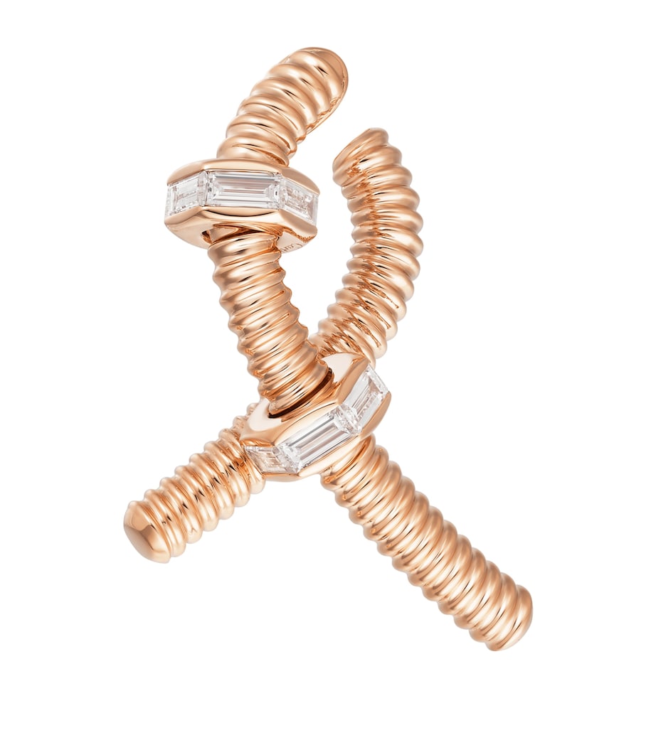 Rose Gold and Diamond Écrou de Cartier Single Earring WHITE Image 1