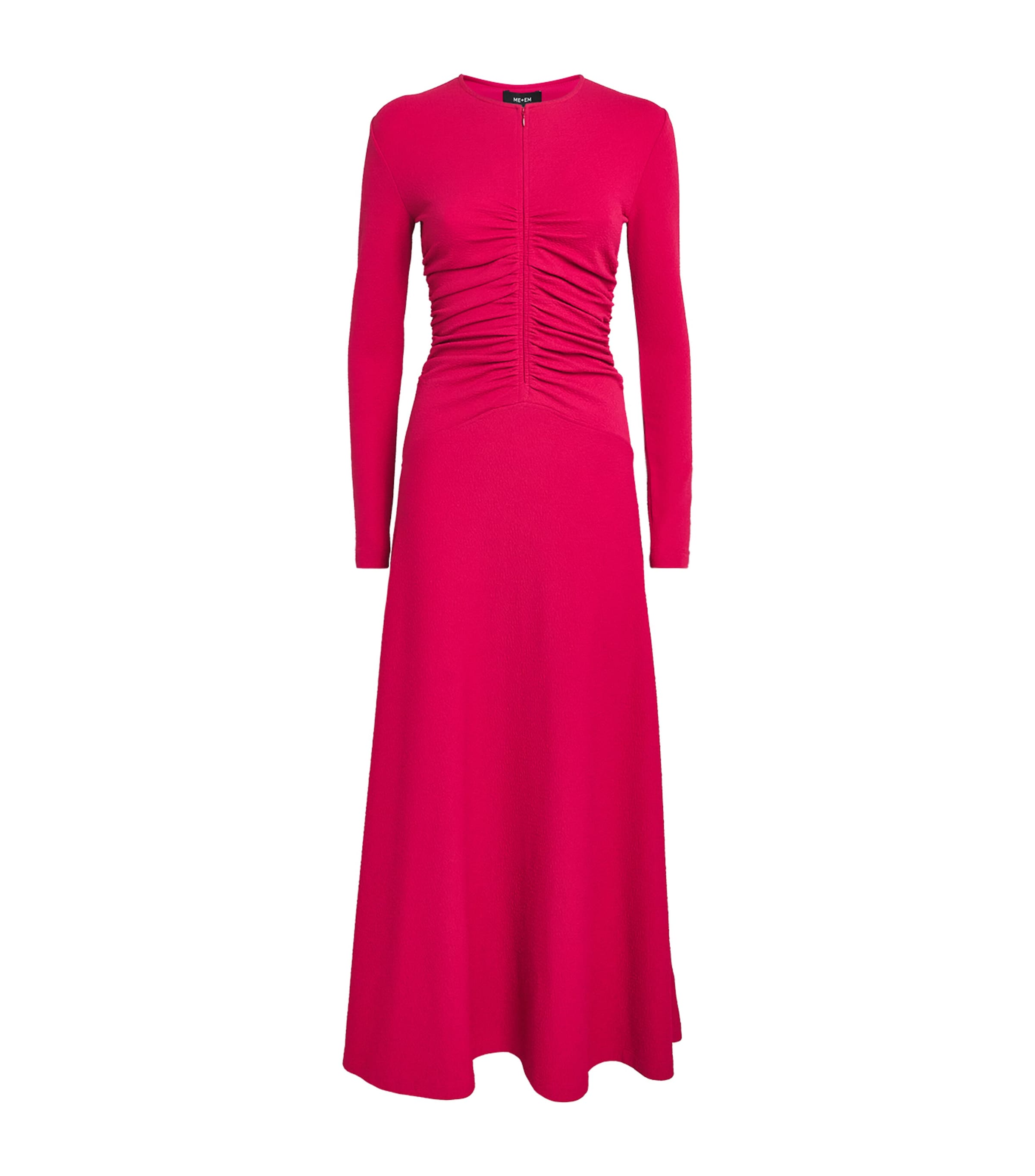 Me+em Textured Ruched Maxi Dress In Pink