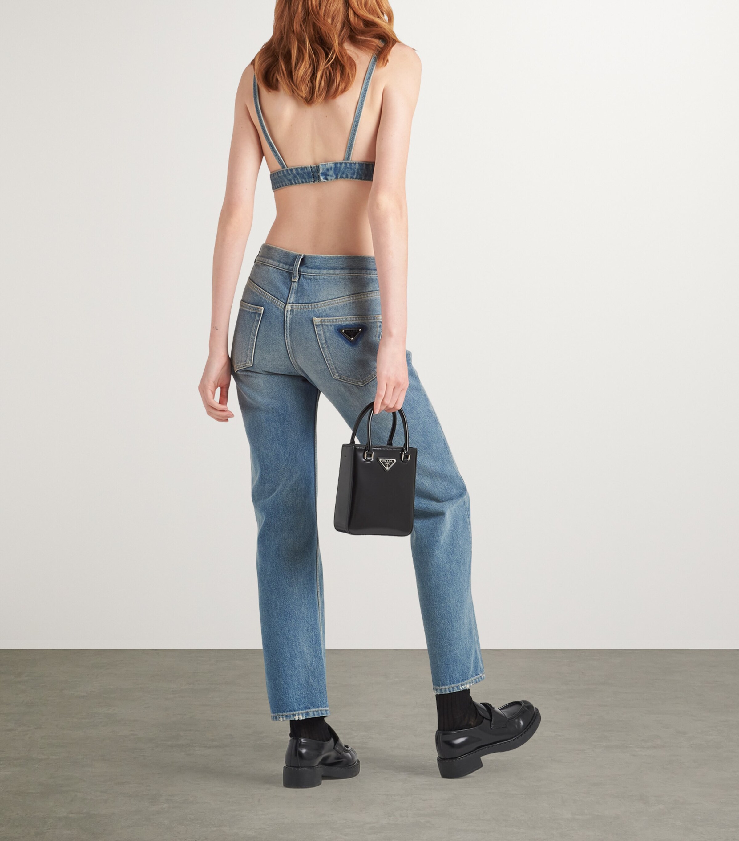Prada Womens Organic Denim Bralette Image 4