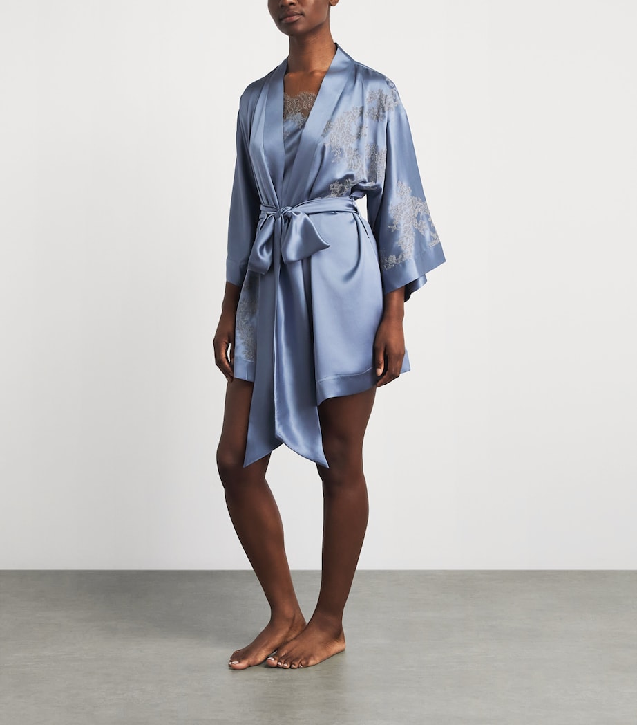 Carine Gilson Short Silk Cérès Robe Bluestone Image 2