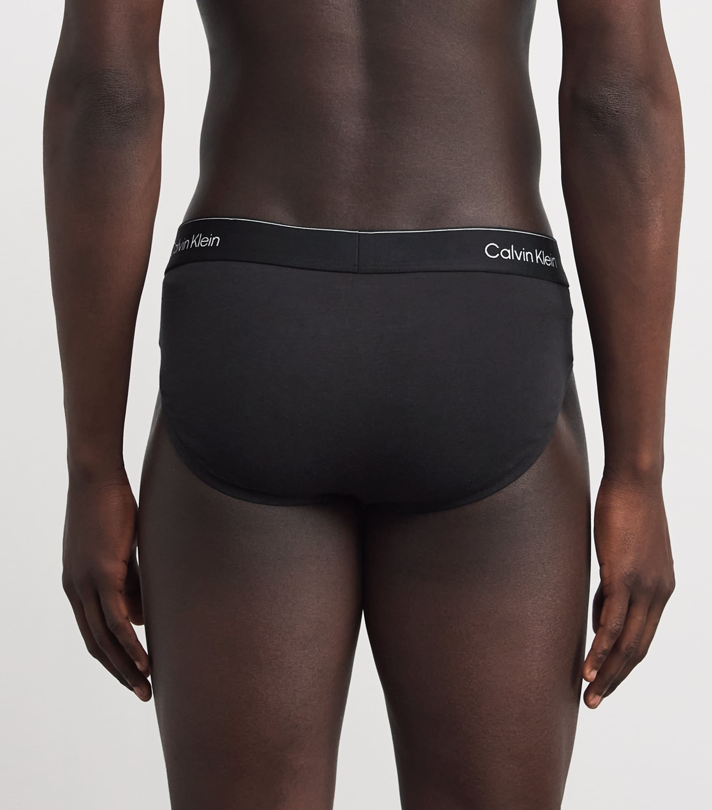 Stretch-Cotton Icon Hip Briefs (Pack of 3) 0FDBLACK W/ DTM WB/ Image 3