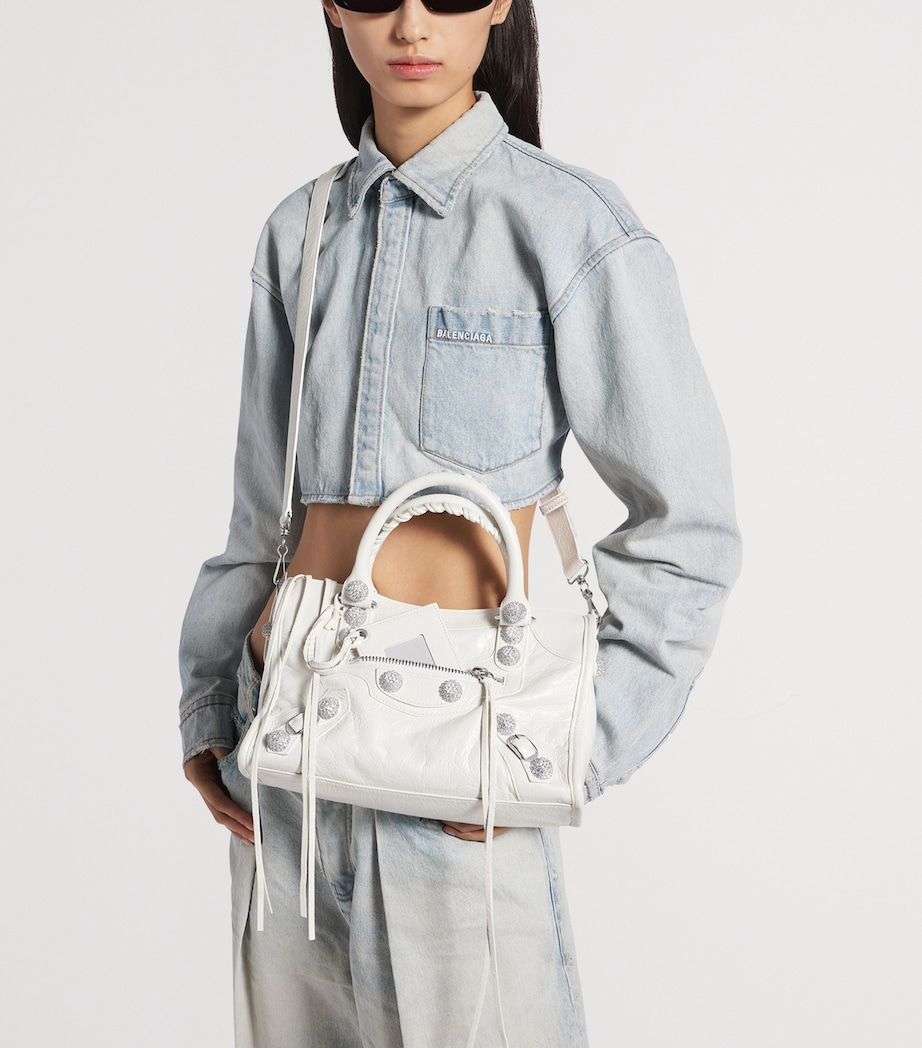 Balenciaga Small Leather Embellished Le City Top-Handle Bag Image 2
