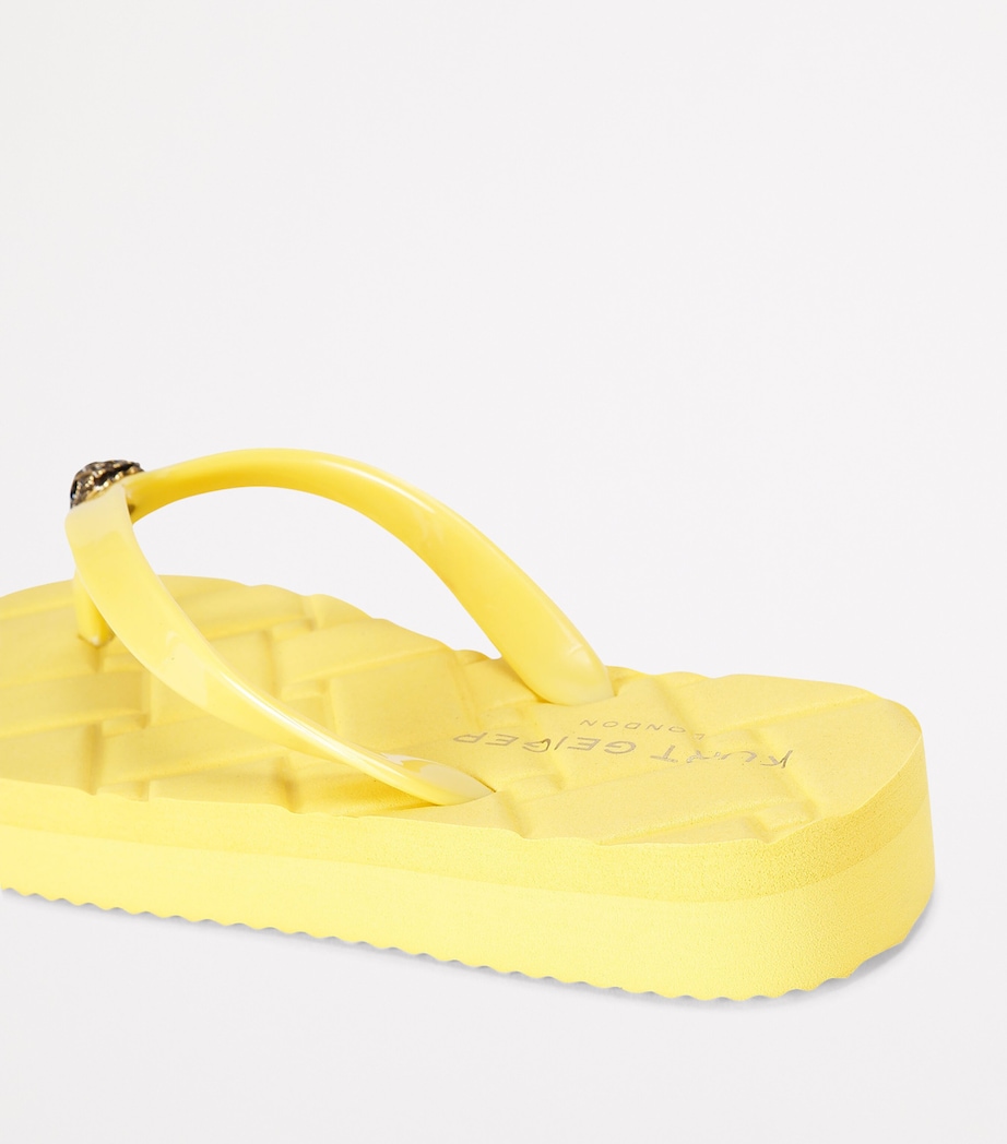 Kurt Geiger London Kensington Q Flip Flops Yellow Image 2