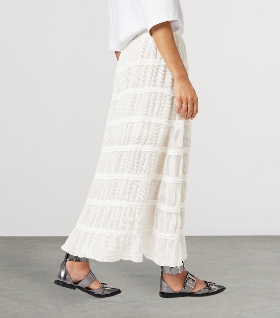AllSaints Womens Lila Midi Skirt White Image 4