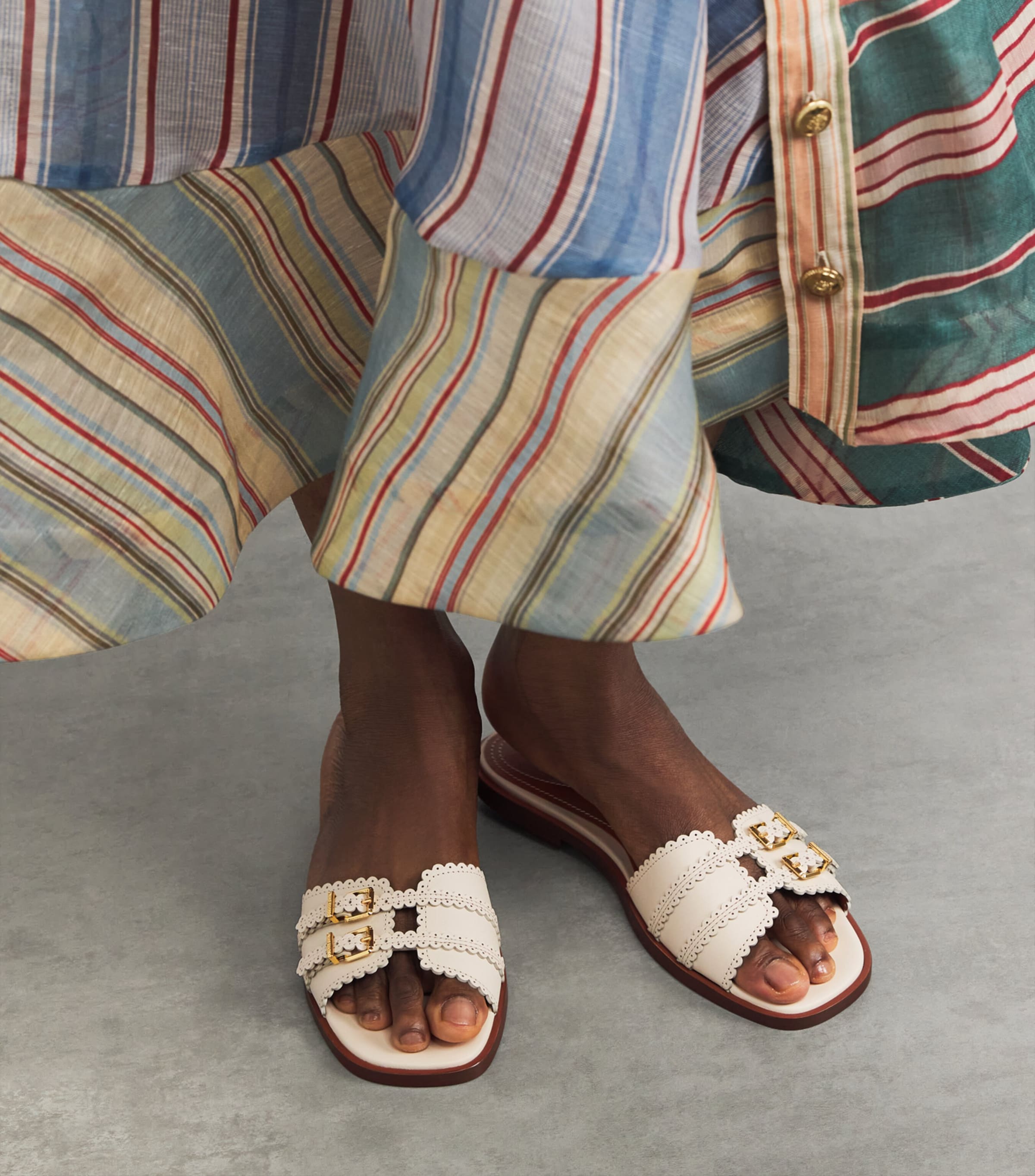 Leather Goldie Slides MACADAMIAMACA Image 2