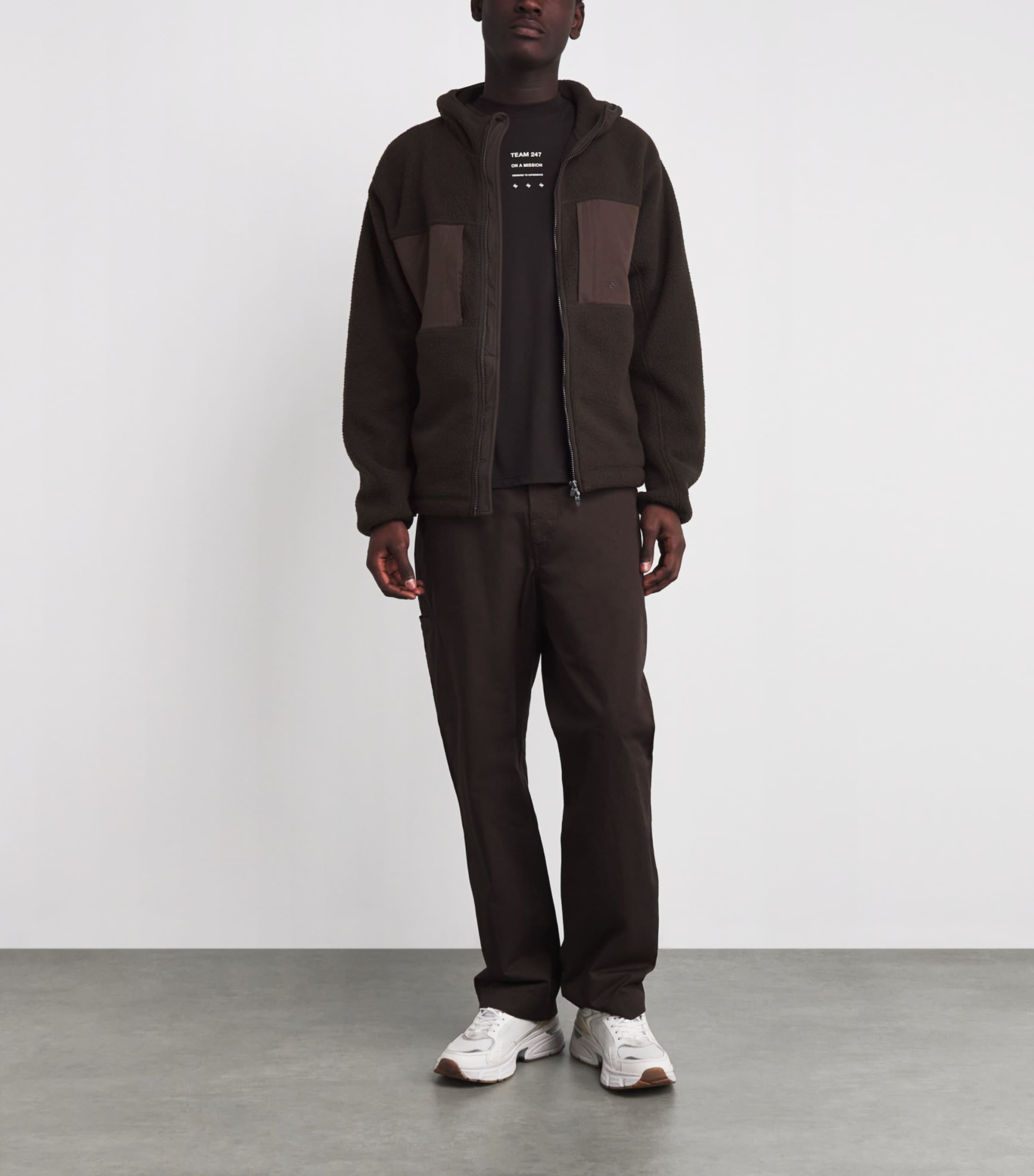 247 Borg Fleece Jacket CHOCOLATE Image 2