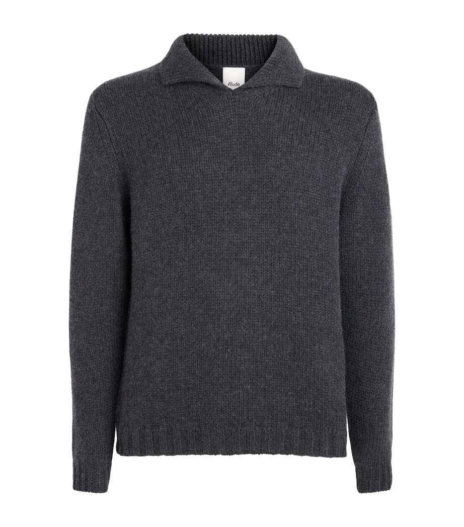 Allude Mens Cashmere Collared Sweater Image 1