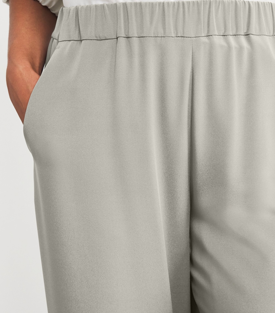 Silk Crêpe de Chine Trousers SAGE GREEN Image 6