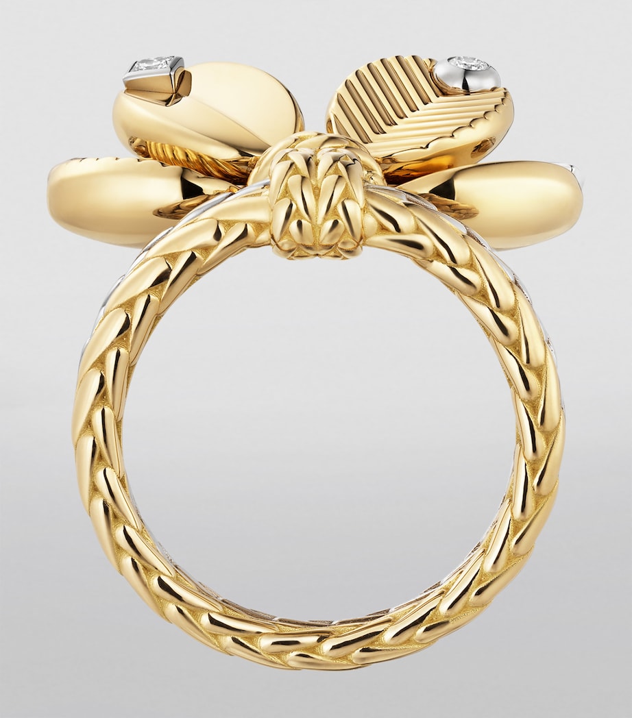 Yellow Gold, White Gold and Diamond Grain de Café Ring YELLOW GOLD Image 5