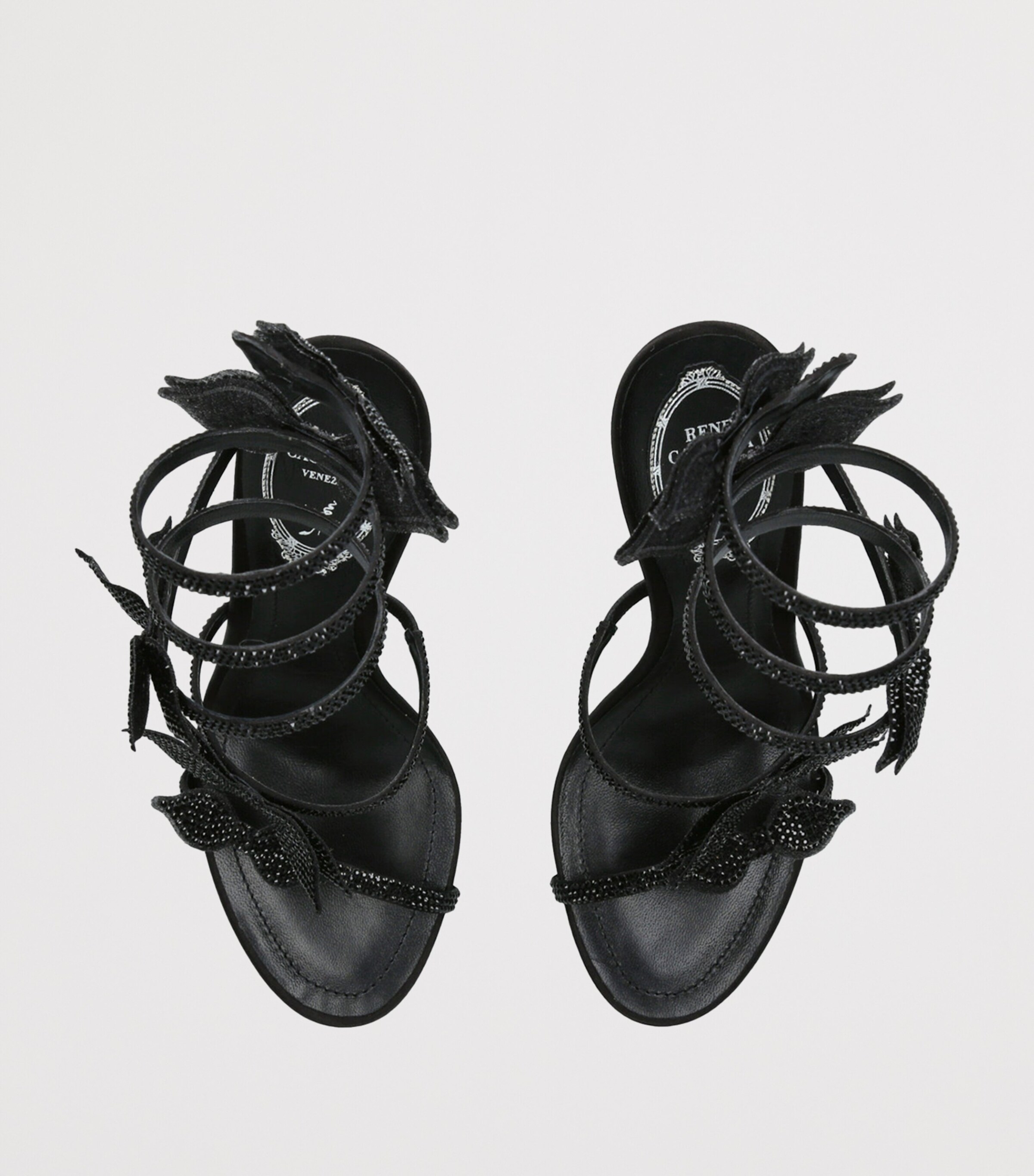 Crystal Bow Cleo Sandals 105 BLACK Image 4