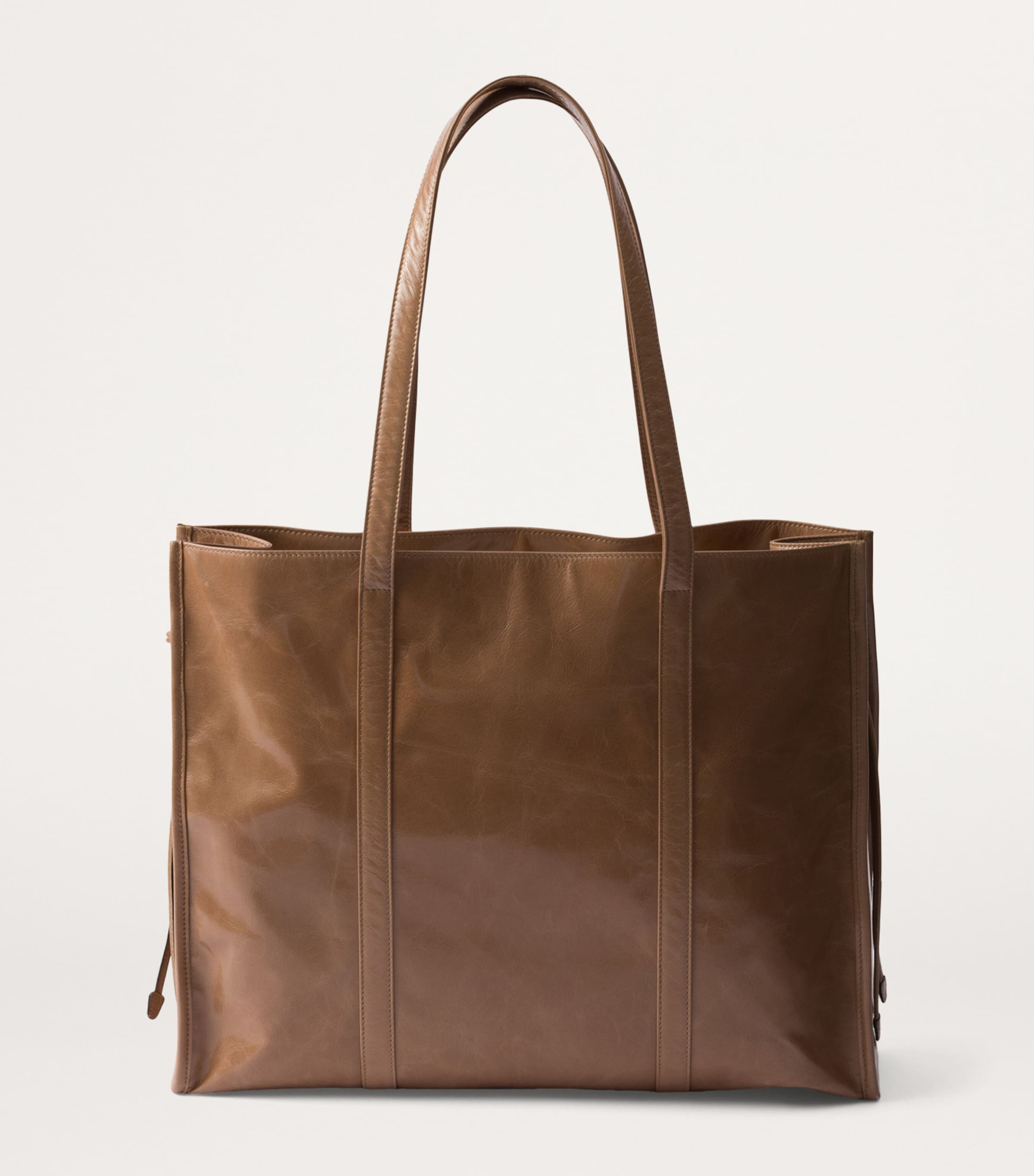 Prada Large Leather Tote Bag Image 6