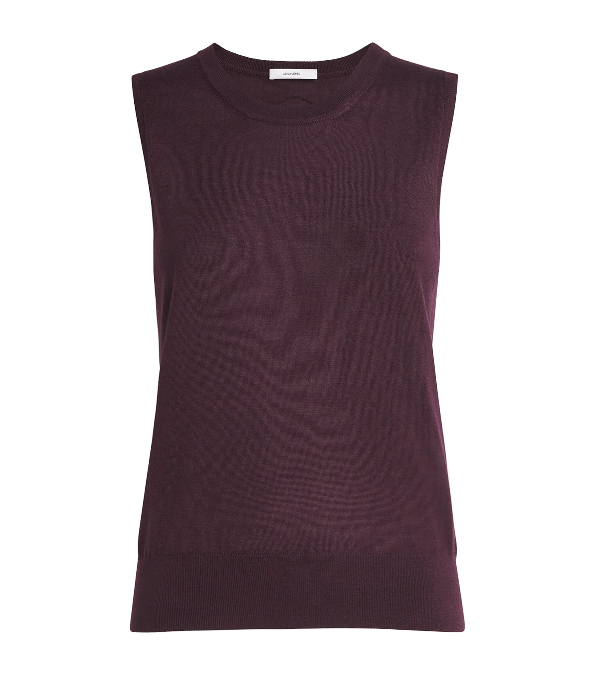 Adam Lippes Womens Cashmere-Silk Ava Sweater Vest Aubergine Image 1