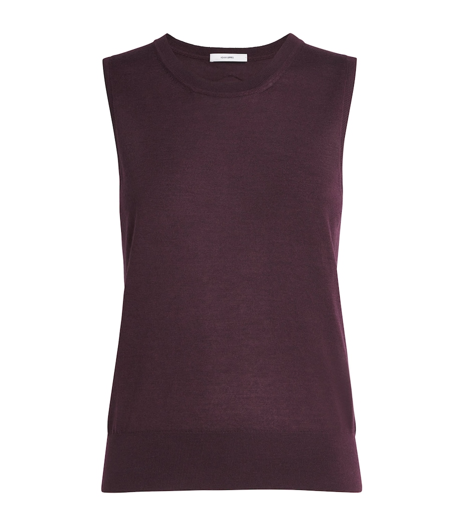 Adam Lippes Womens Cashmere-Silk Ava Sweater Vest Aubergine Image 1