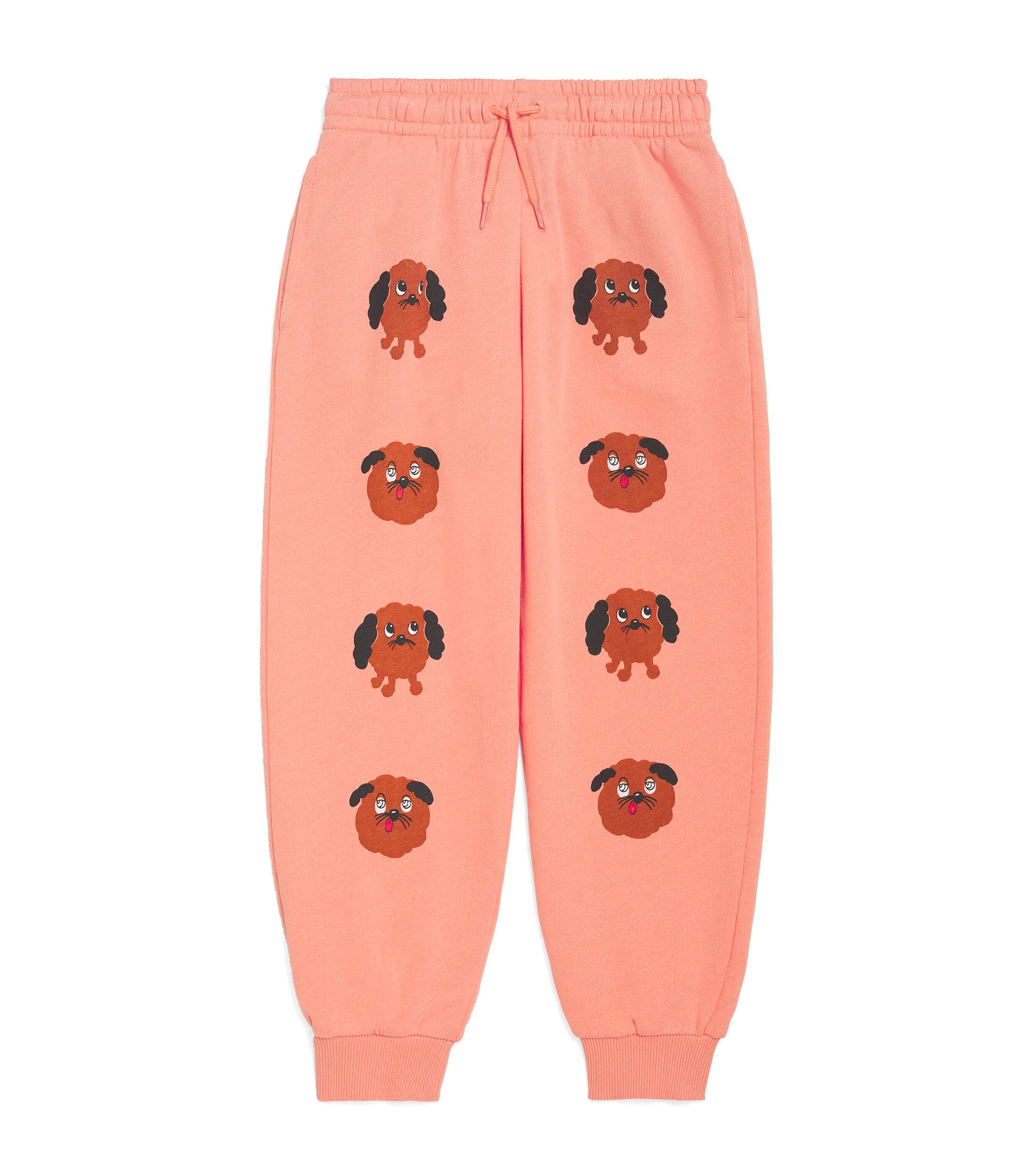 Mini Rodini Doggies Printed Cotton Sweatpants In Pink