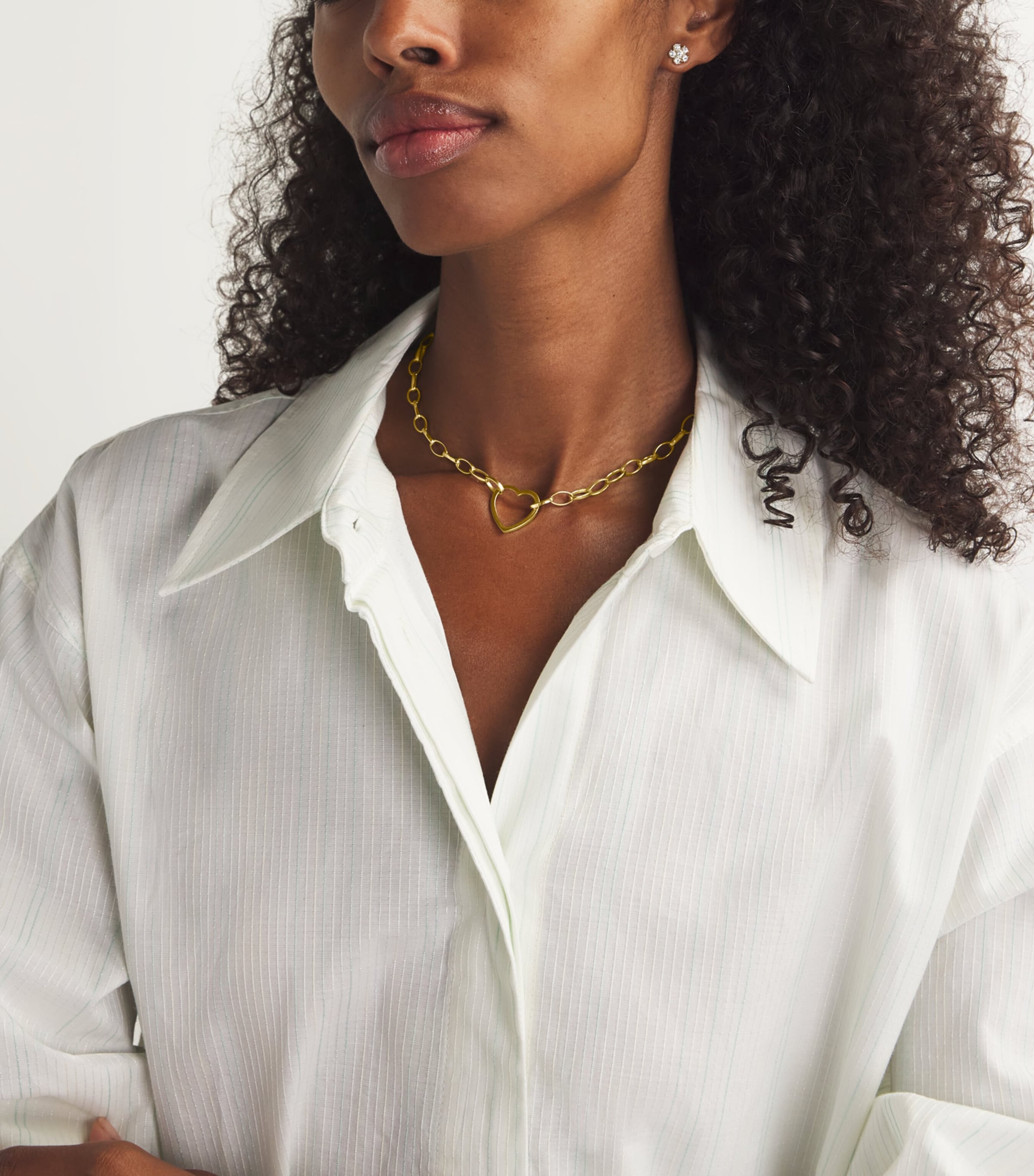 Medium Yellow Gold Edith Heart Necklace YELLOW GOLD Image 4