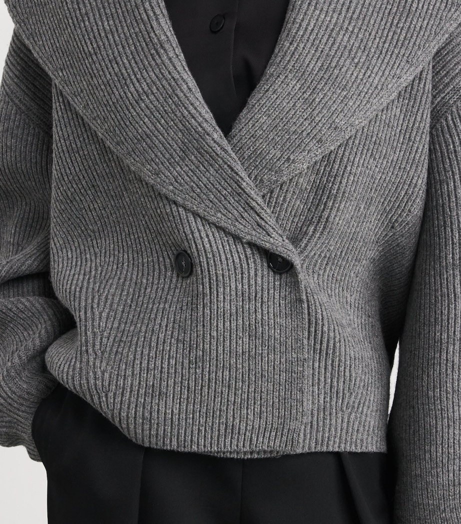 Wool-Blend Shawl Cardigan 020 MID GREY MELANGE Image 6