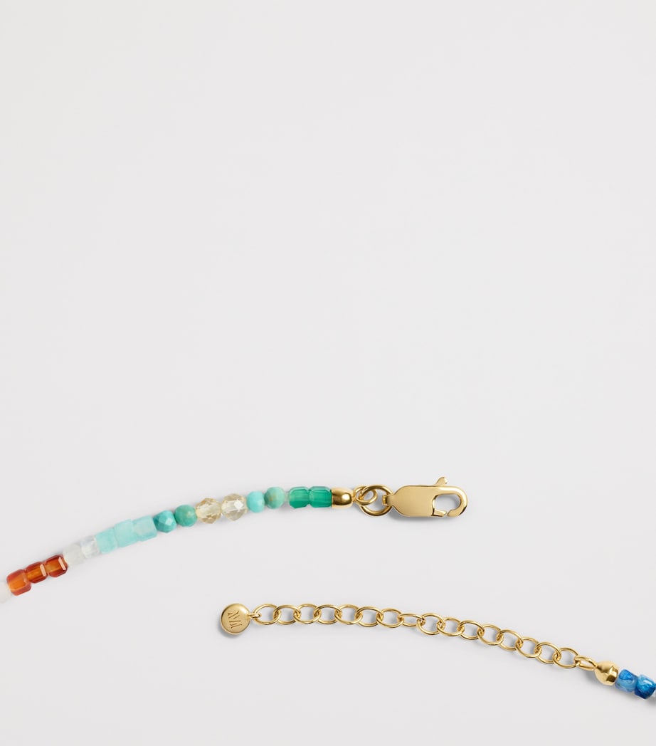 Monica Vinader Mini Gold Vermeil and Gemstone Freedom Bracelet | Harrods UK