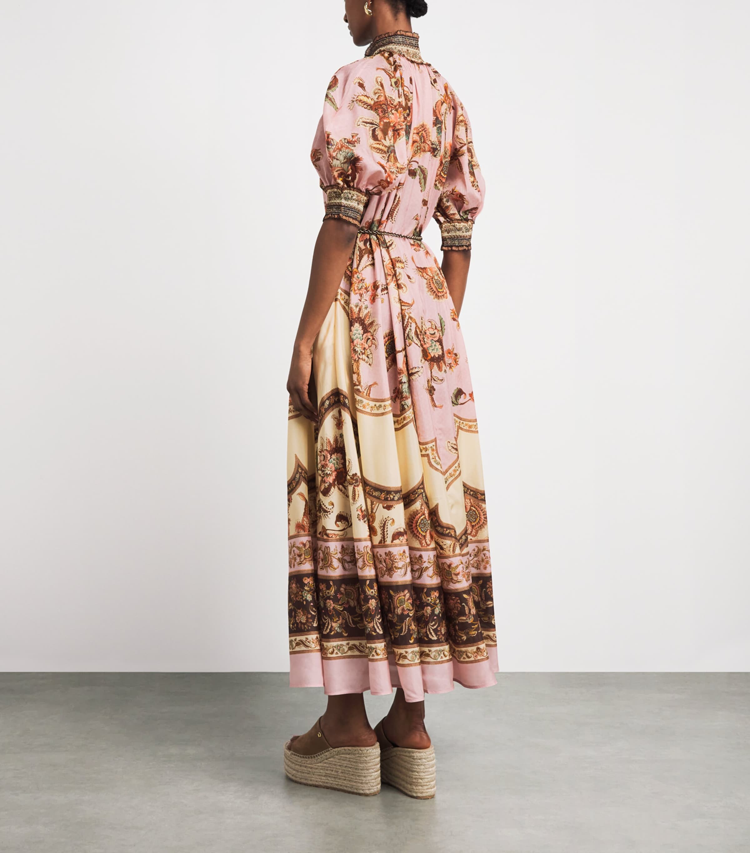 Zimmermann Womens Silk Aster Billow Midi Dress Mauve Jacobean Image 4