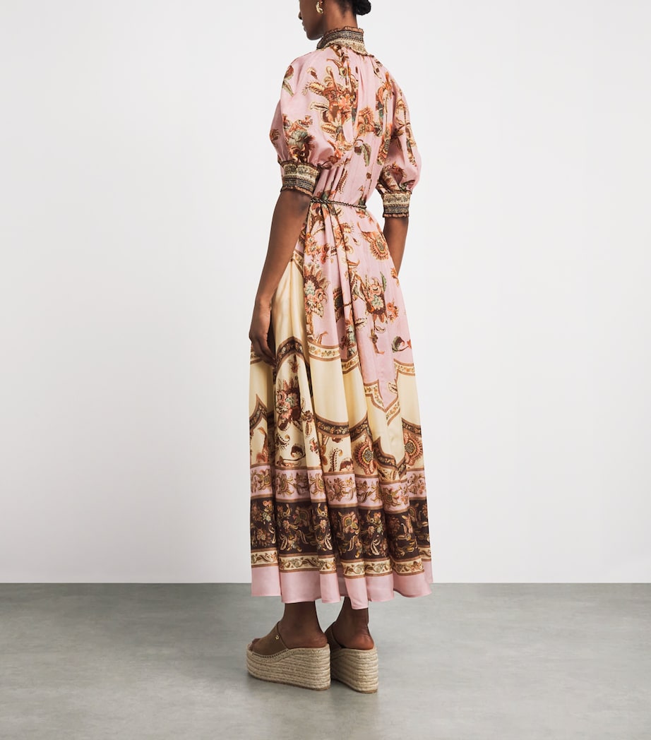 Zimmermann Womens Silk Aster Billow Midi Dress Mauve Jacobean Image 4