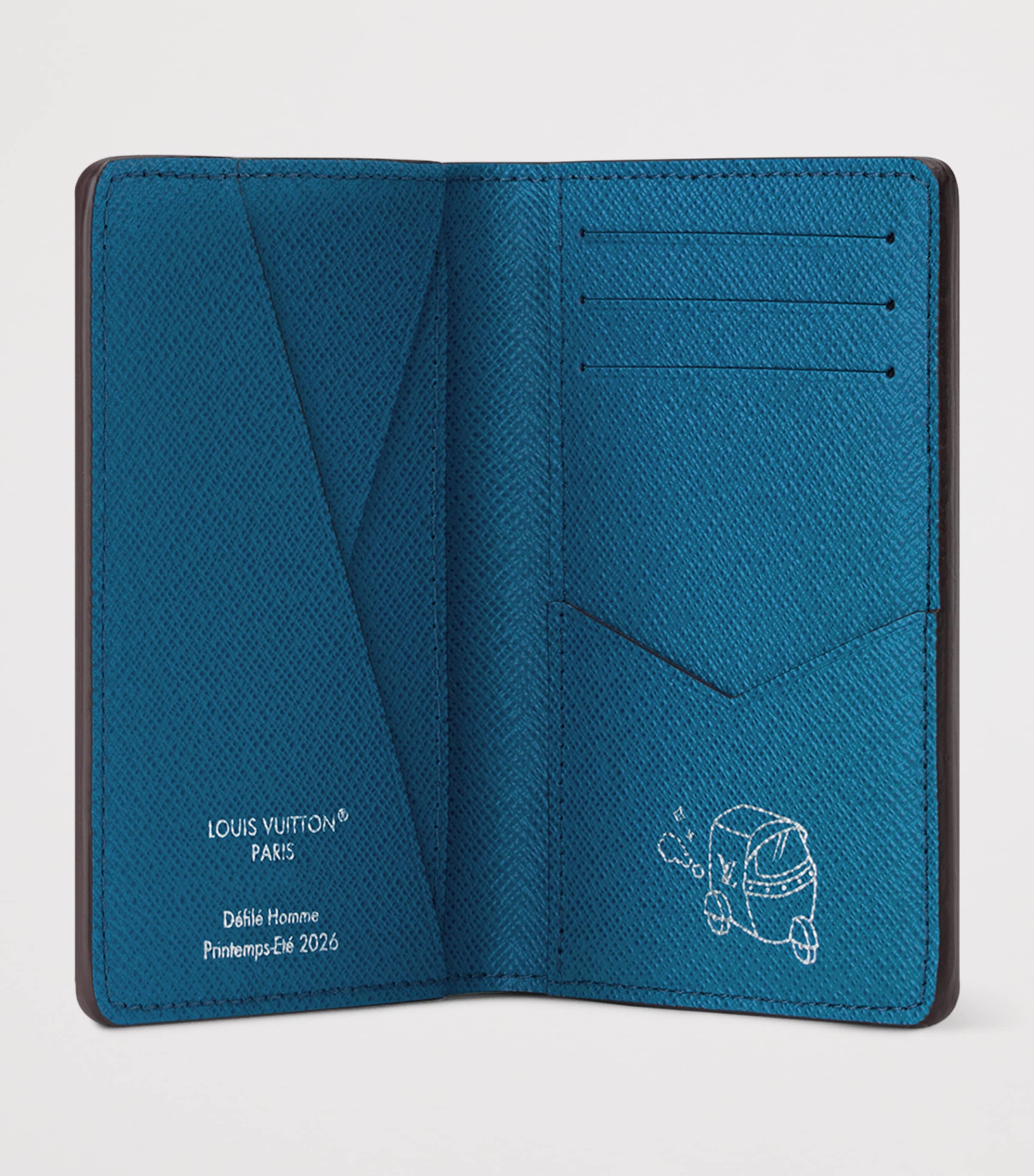 LOUIS VUITTON Leather Gradient Card Holder Blue Monogram Image 3