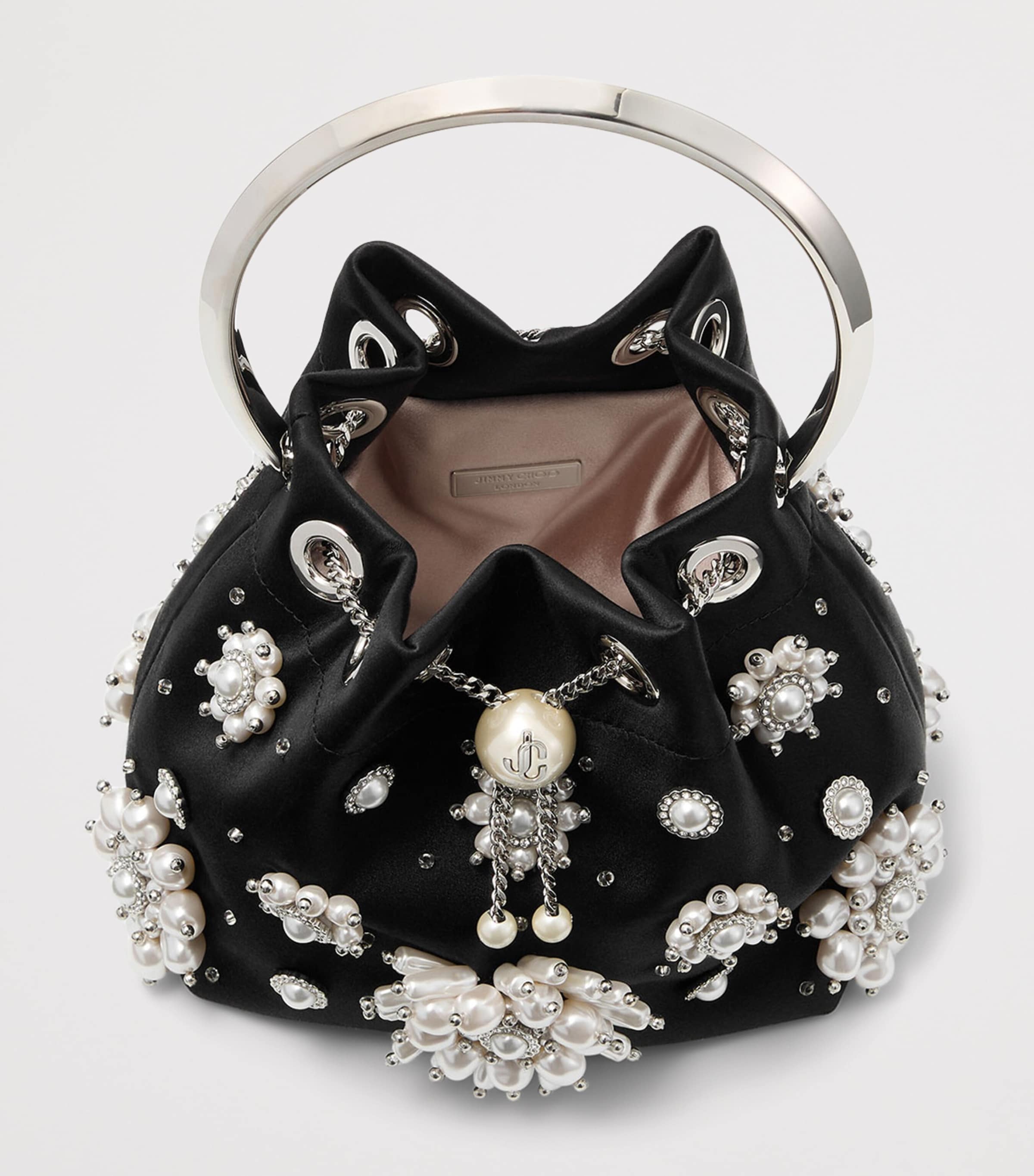 Jimmy Choo Multi Satin Beaded Bon Bon Top-Handle Bag | Harrods JP