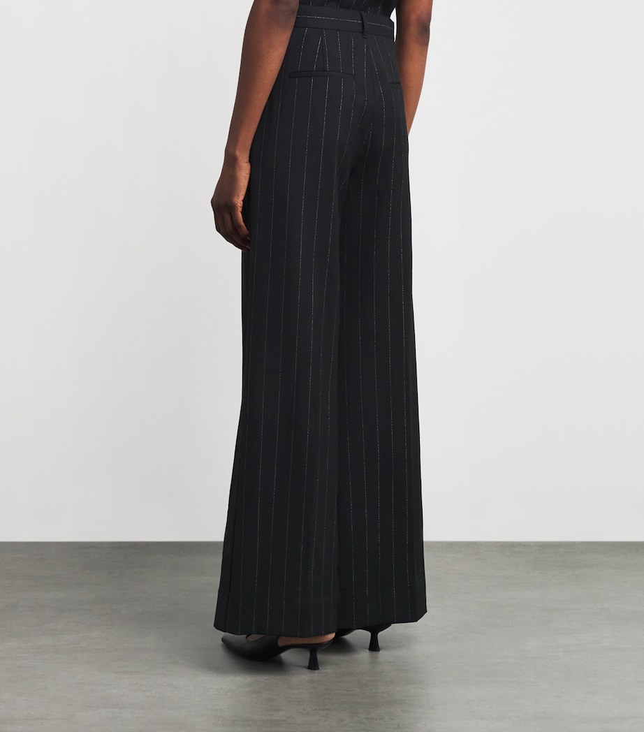 Metallic Pinstripe Tailored Trousers BLACK/GOLD Image 4