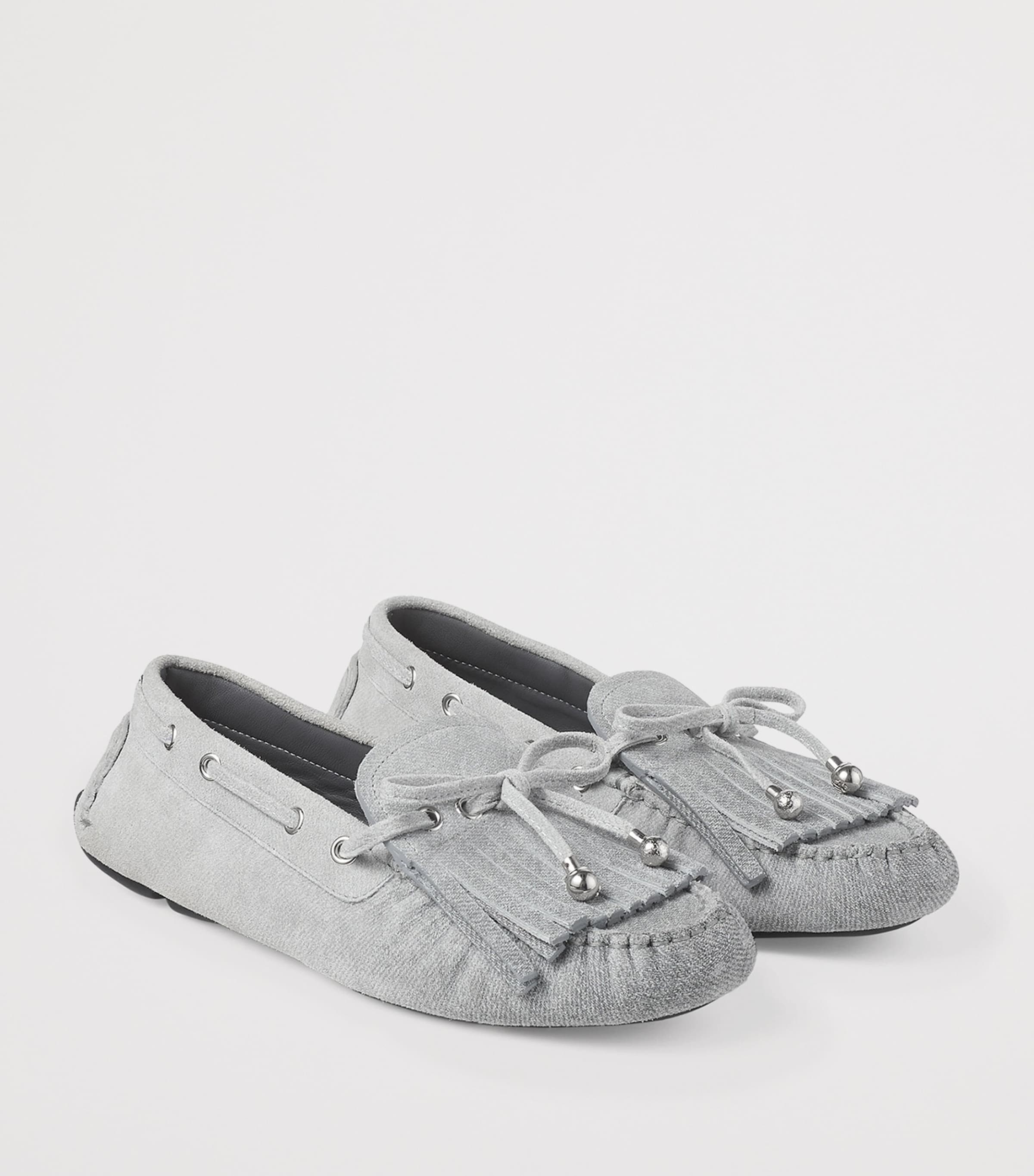 Jimmy Choo Womens Manon Flat Suede Loafers Dove/silver Image 3