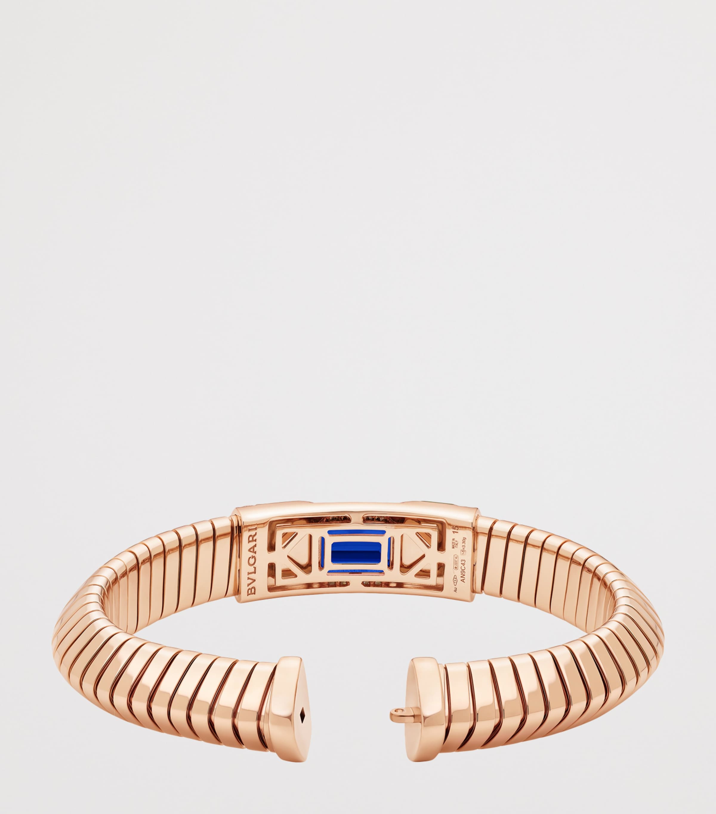 Bvlgari Rose Gold, Diamond, Tanzanite and Turquoise Tubogas Bracelet Pink Gold Image 4